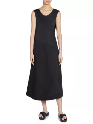 Shop Issey Miyake Leather Like Pleats Midi-Dress | Saks Fifth Avenue