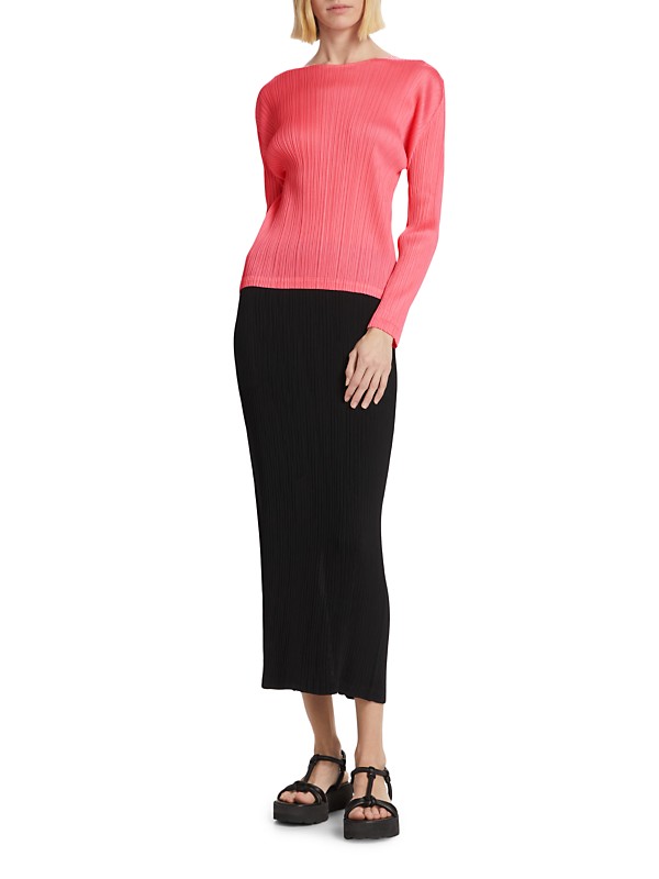 Shop Issey Miyake Grasping the Formless Hatching Pleats Midi Shop Issey Miyake Grasping the Formless Hatching Pleats Midi
