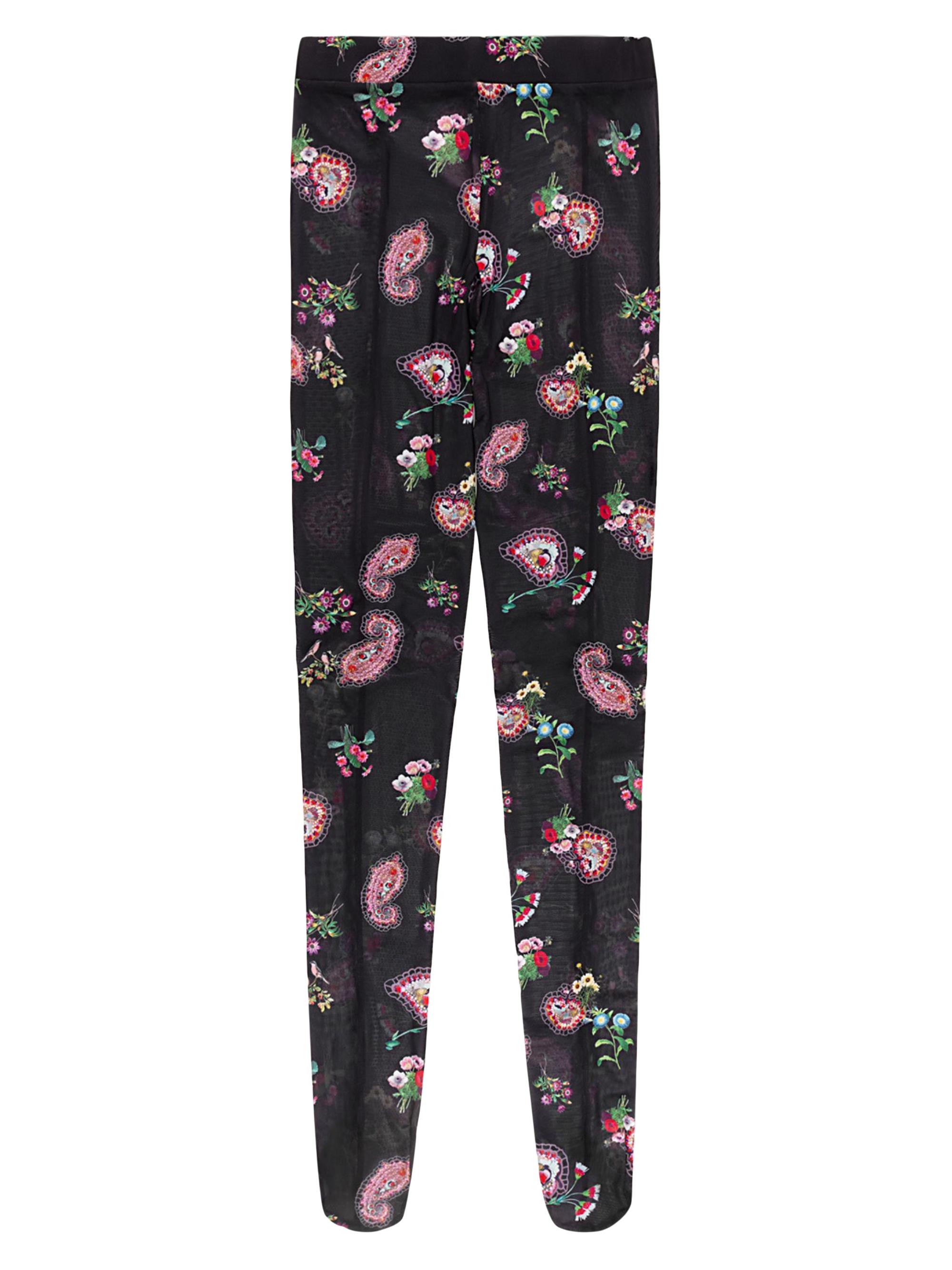 Cynthia Rowley Women's Printed Mesh Tights - Black Multi