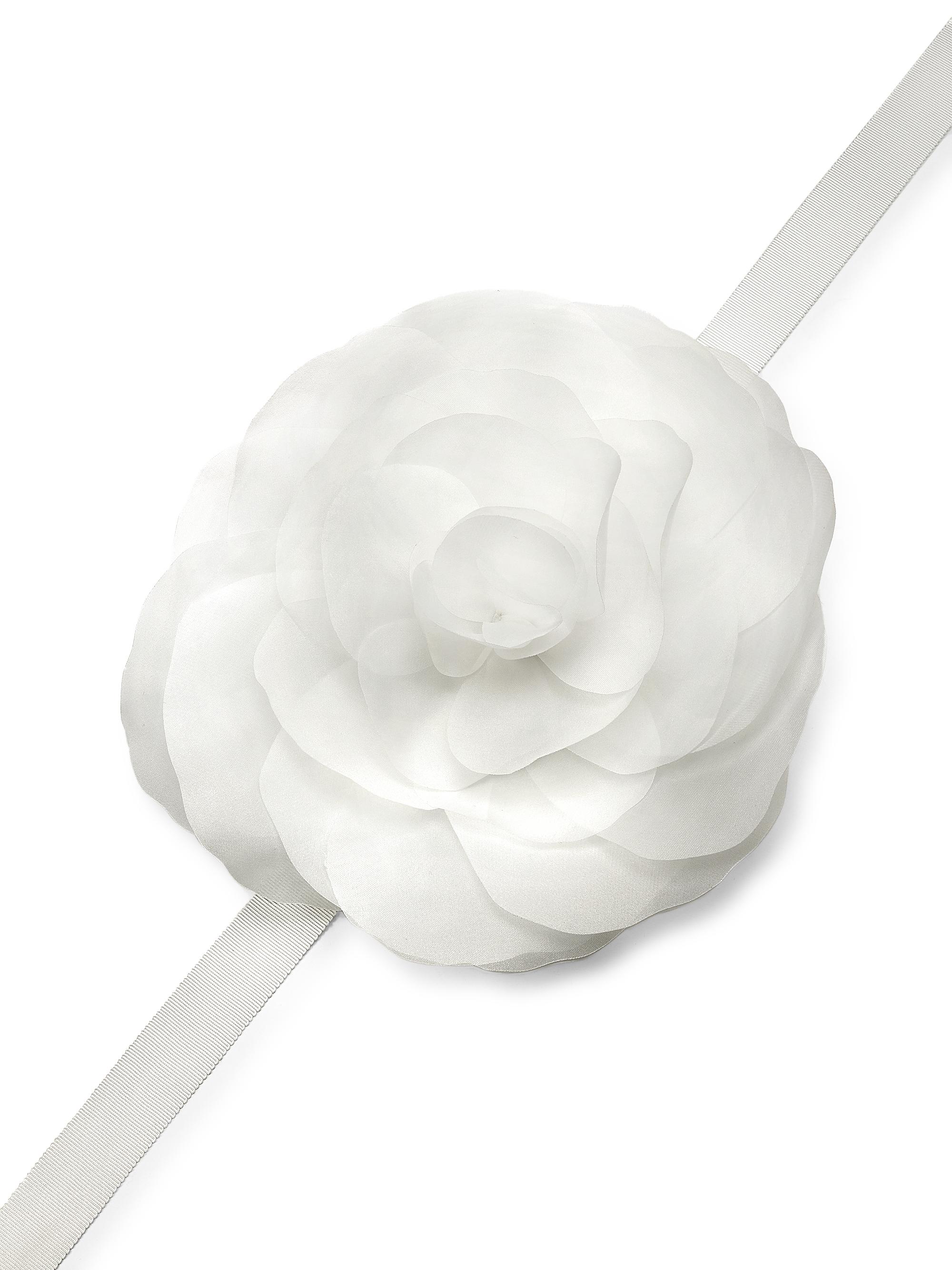 Cynthia Rowley Women's Oversized Organza Flower Tie - White