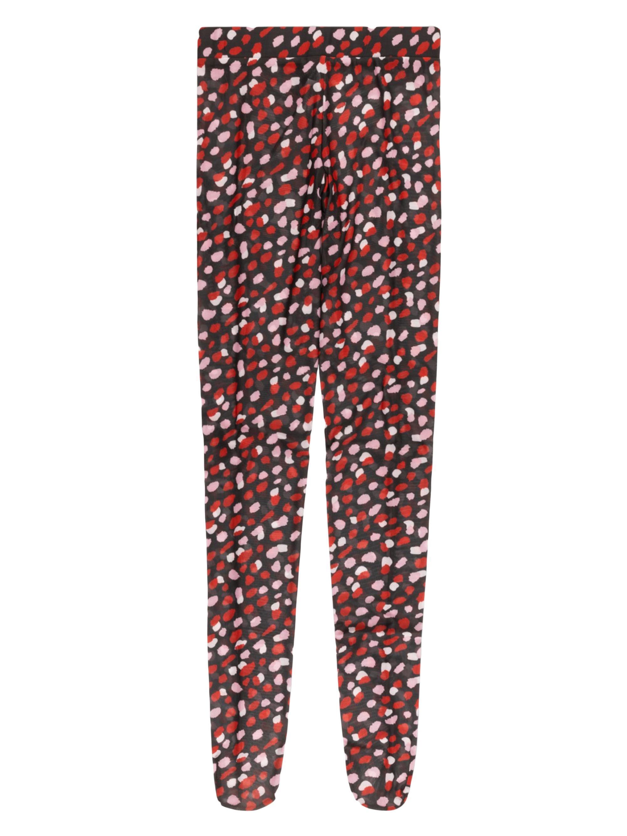 Cynthia Rowley Women's Printed Mesh Tights - Black Red Pink