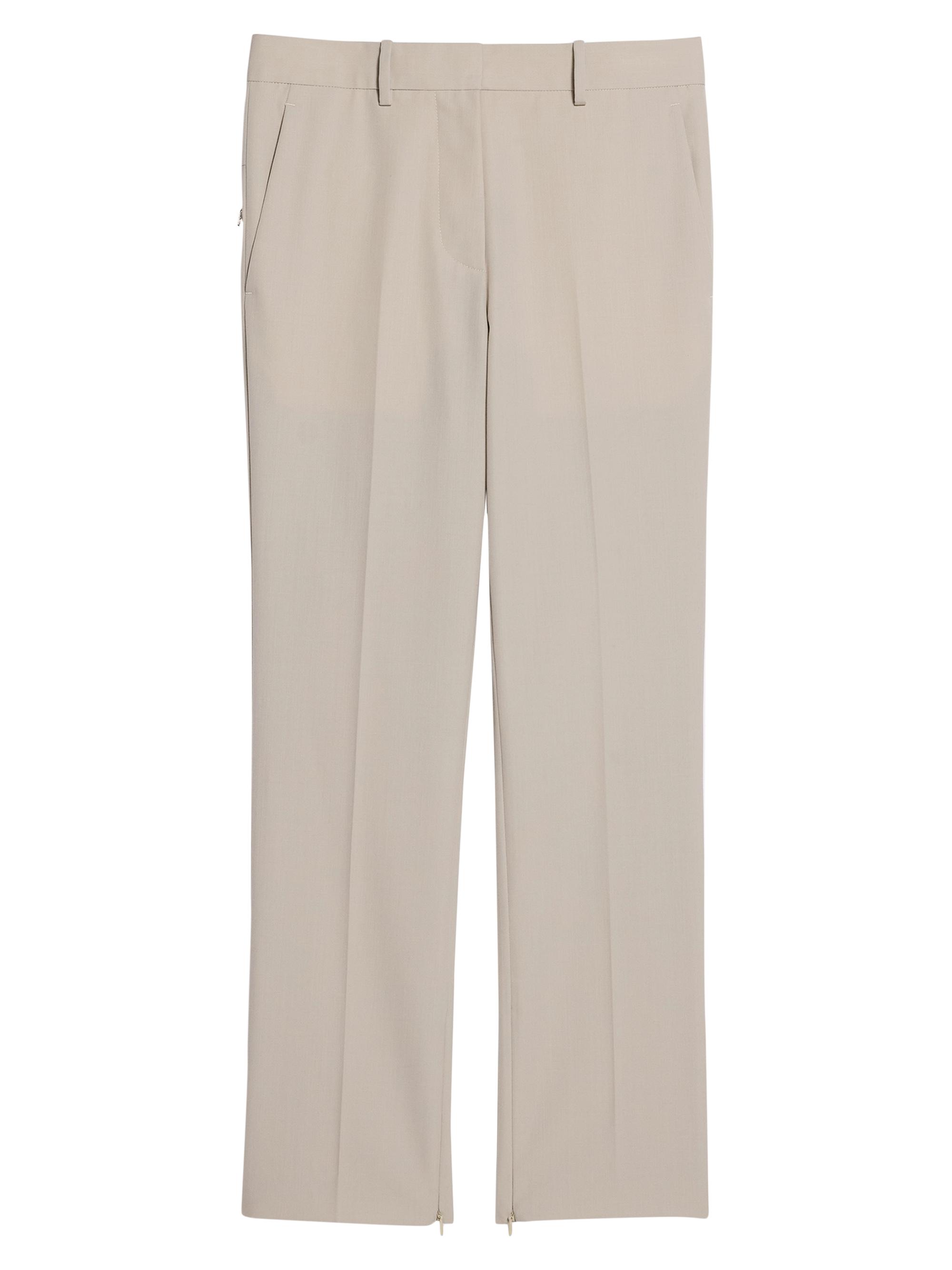 Helmut Lang Women's Virgin Wool Slim-Fit Crop Pants - Sand