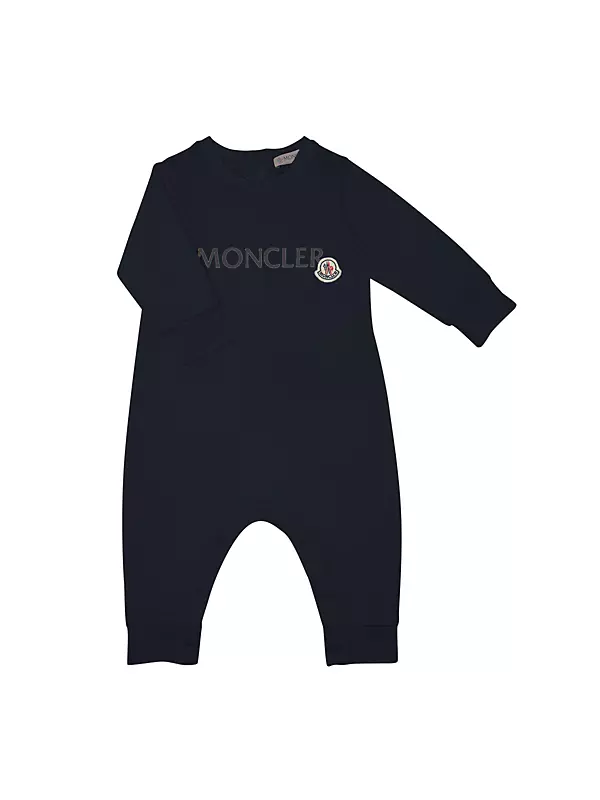 Shop Moncler Baby's Logo Crewneck Coveralls