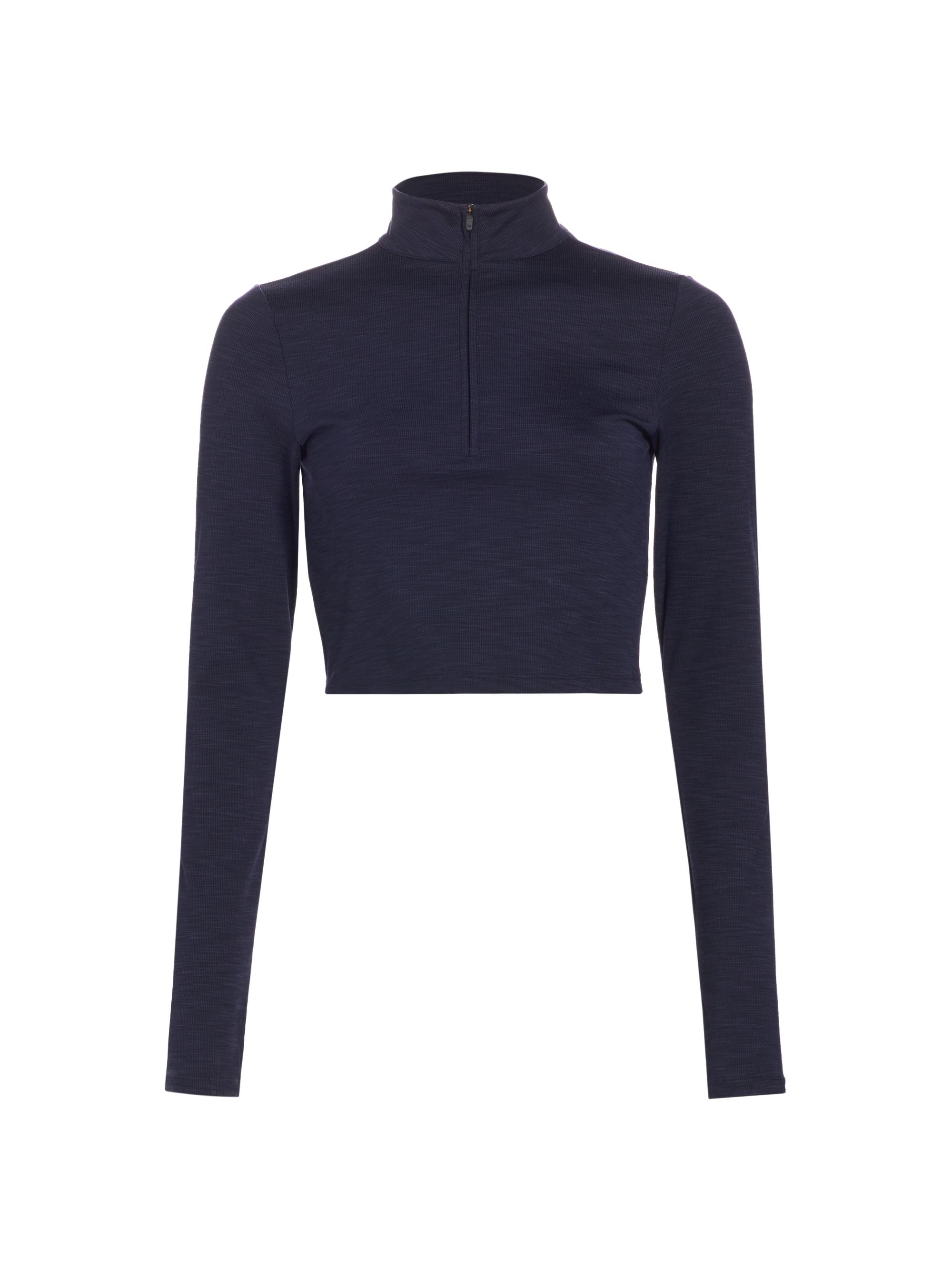 Splits59 Women's Stevie Active Half-Zip Crop Top - Indigo