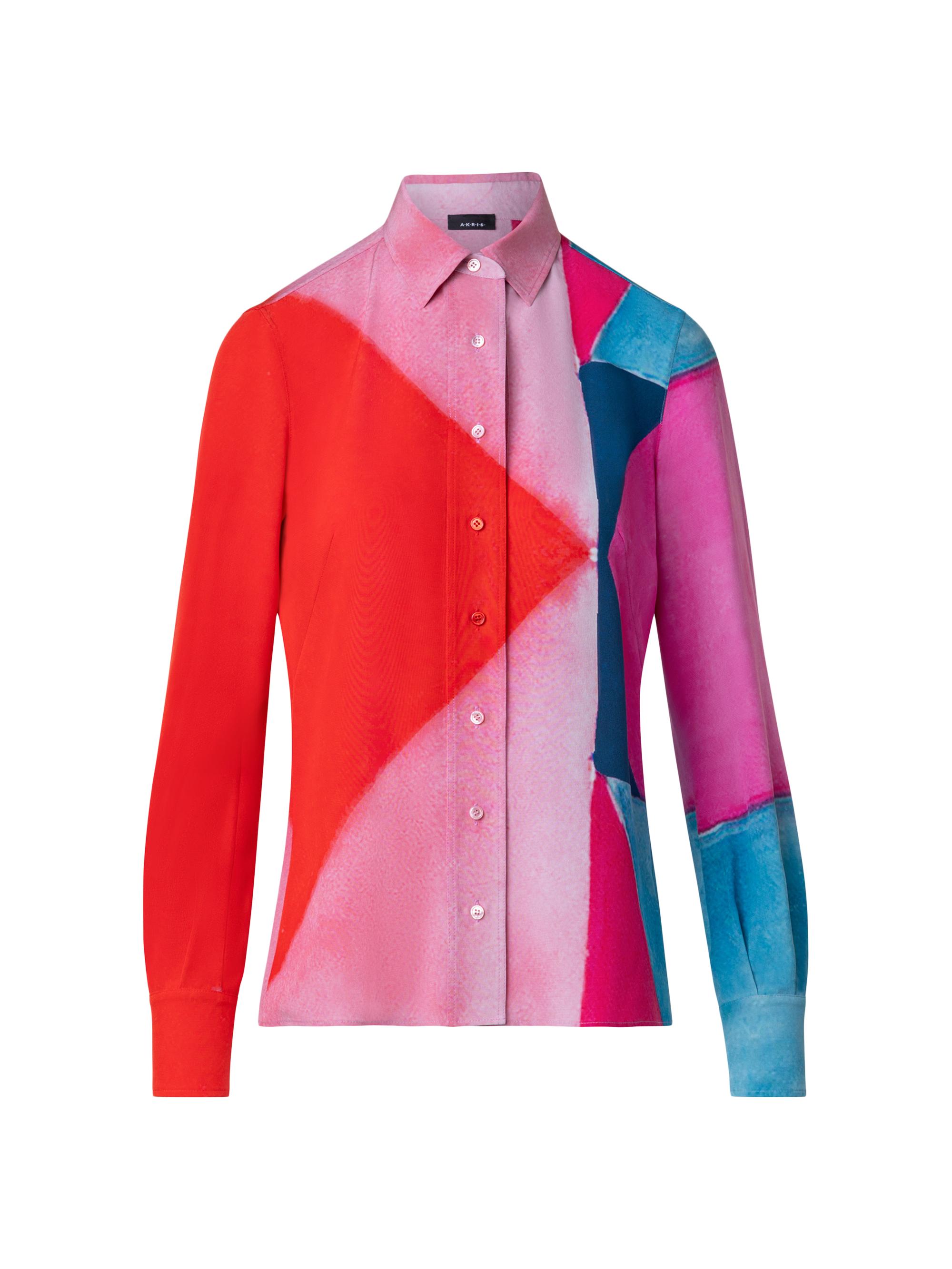 Akris Women's Silk Spectra Print Blouse - Poppy Multi