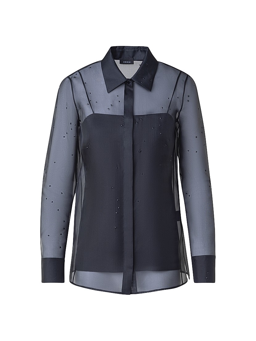 Shop Akris Silk Organza Star Embellished Blouse | Saks Fifth Shop Akris Silk Organza Star Embellished Blouse | Saks Fifth