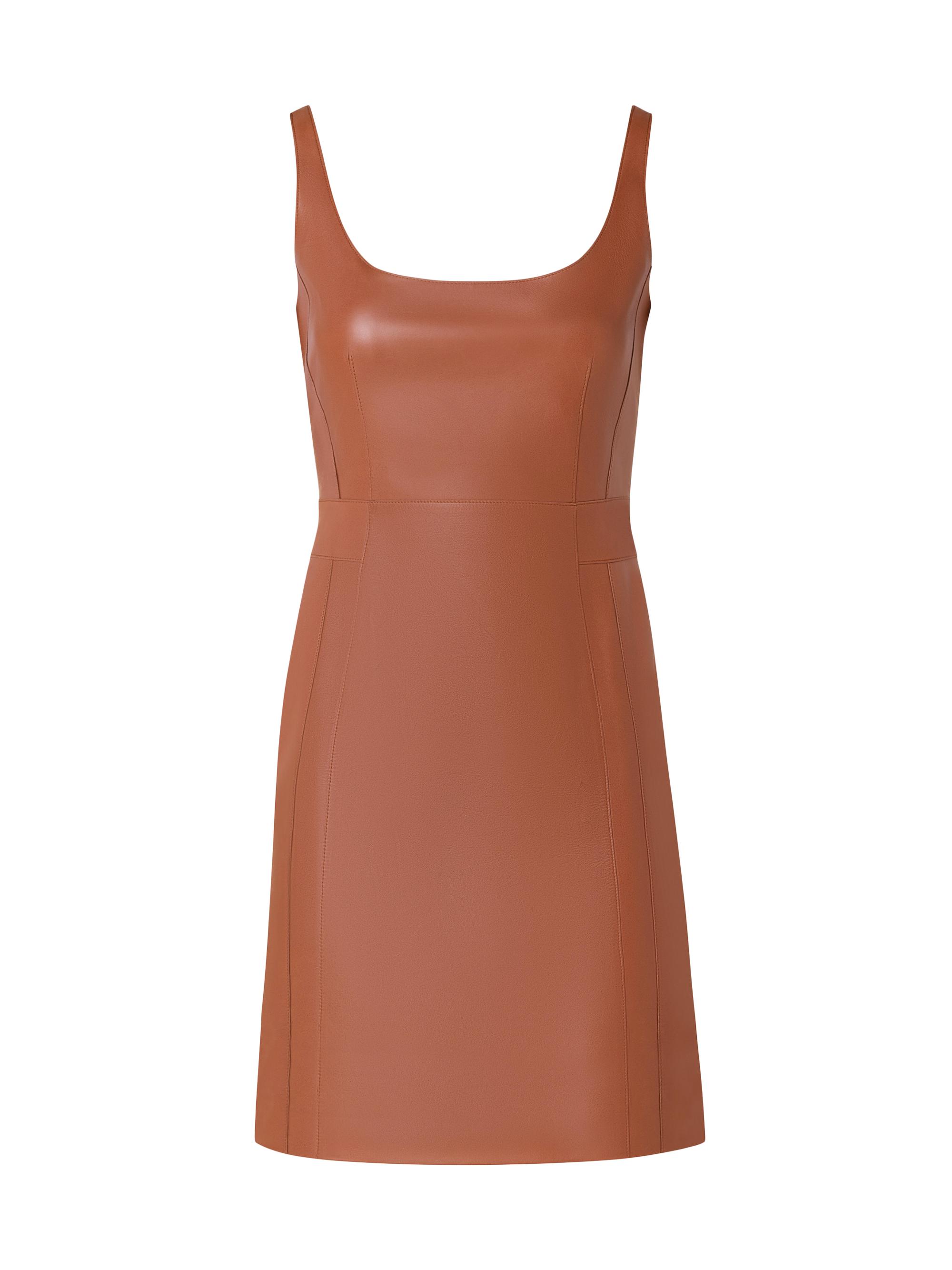 Akris Women's Leather Sleeveless Minidress - Vicuna