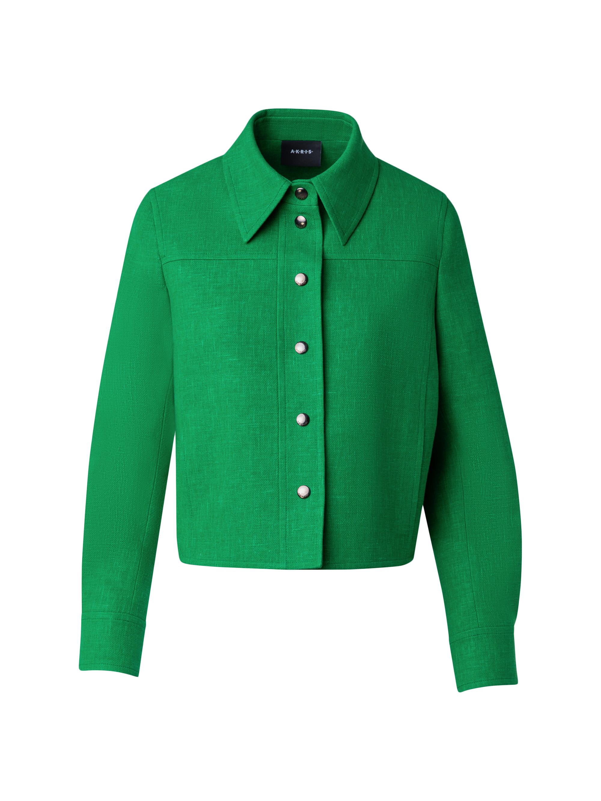 Akris Women's Talitha Linen-Wool Jacket - Leaf