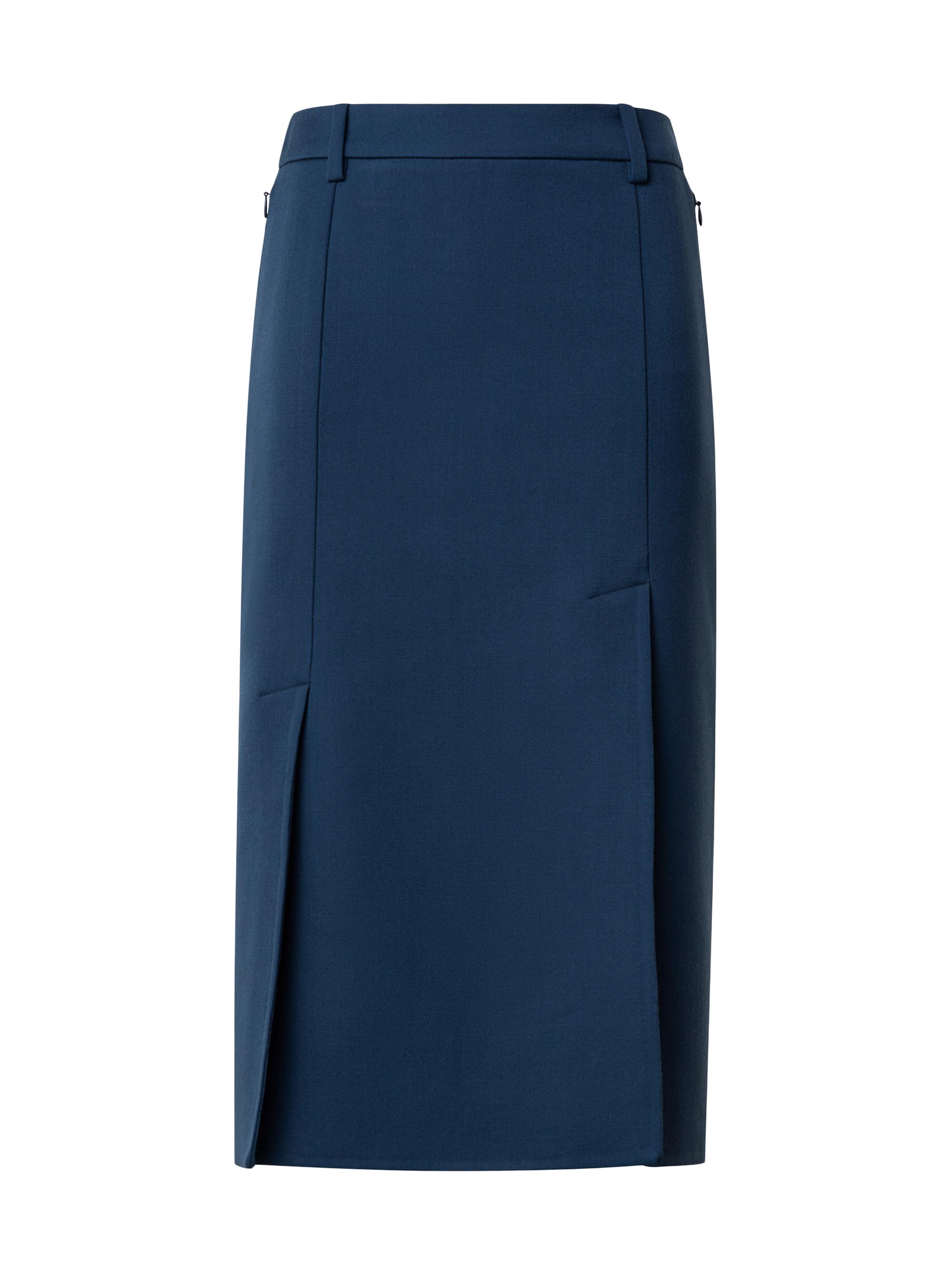Akris Women's Wool Pencil Midi-Skirt - Navy Denim
