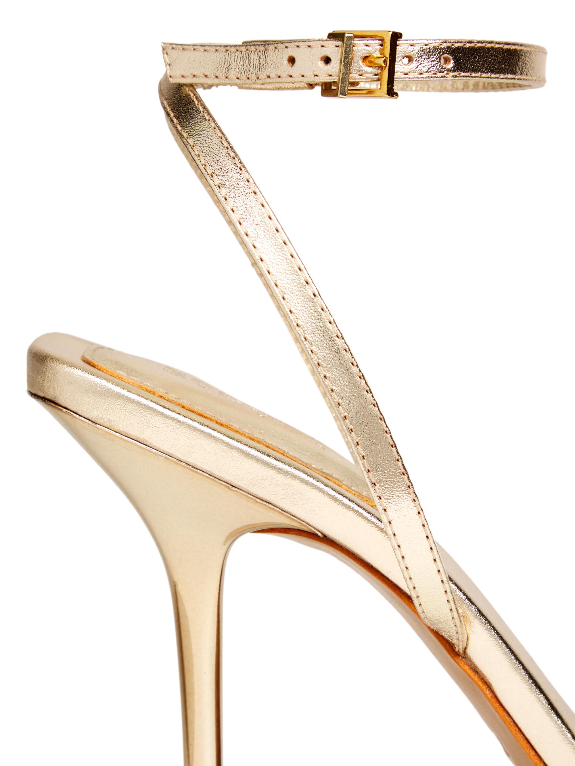 Angelic Pretty　コルク底シューズ　ゴールド　未使用 Schutz Amelia 100MM Metallic Leather Sandals | Saks Fifth Avenue