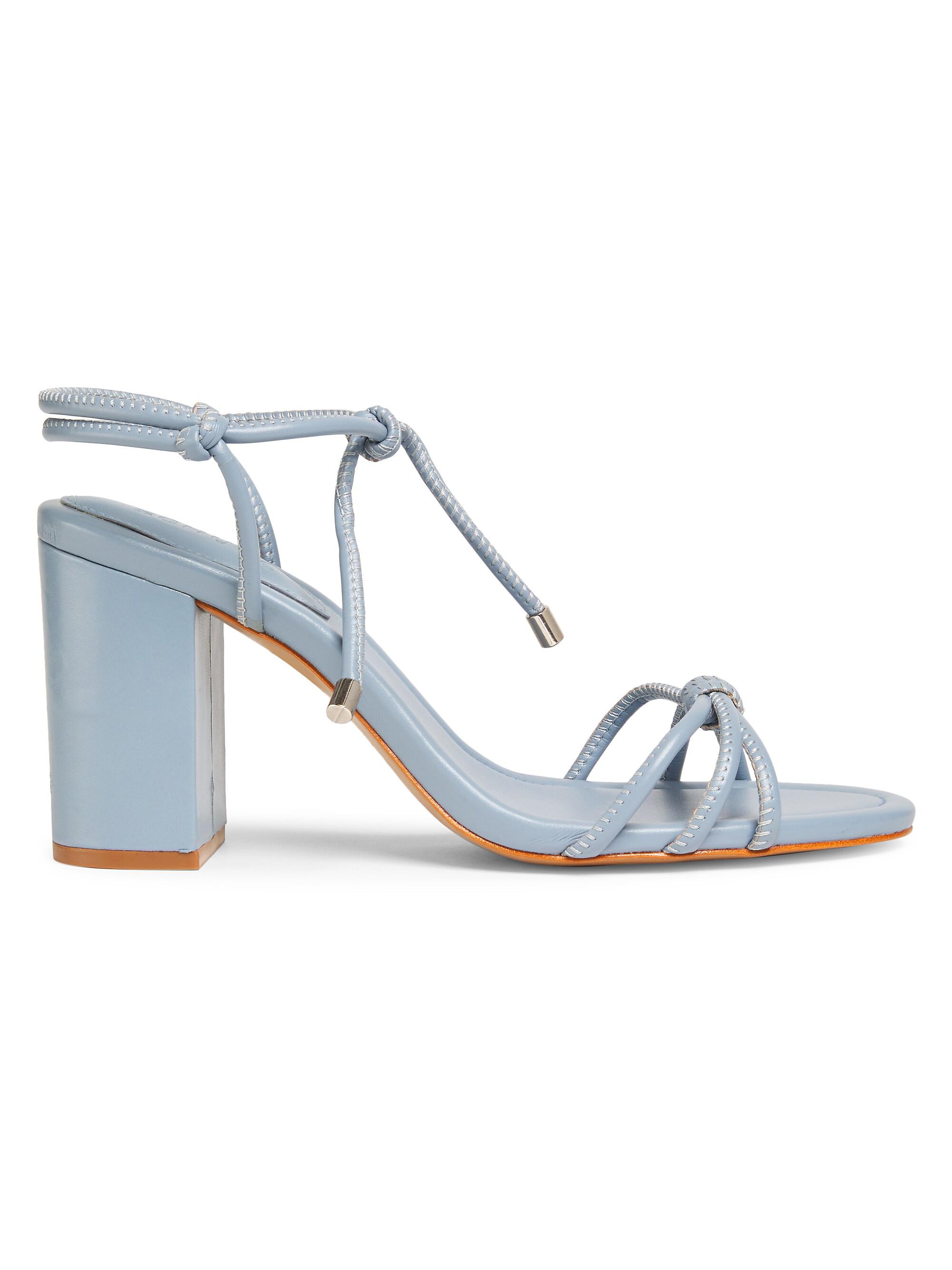 Schutz Women's Kate High Block 90MM Leather Sandals - Miele