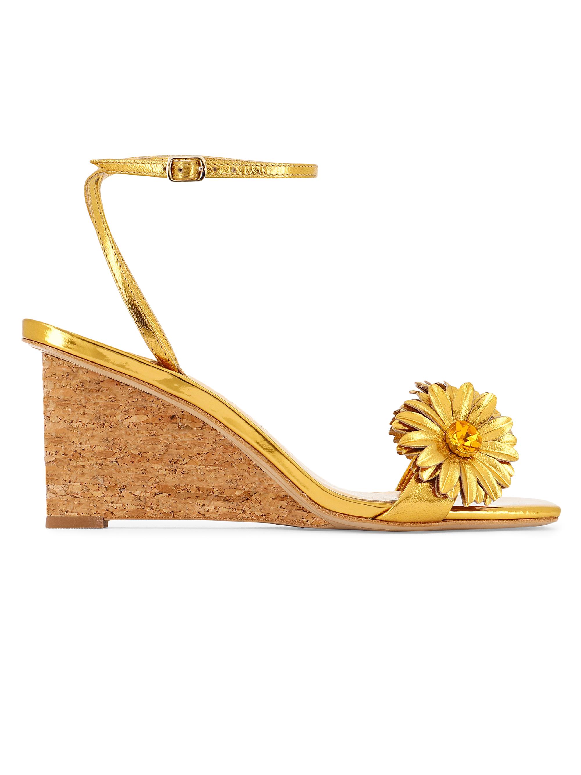 Sophia Webster Women's Margarita 55MM Metallic Leather Wedge Sandals - Gold