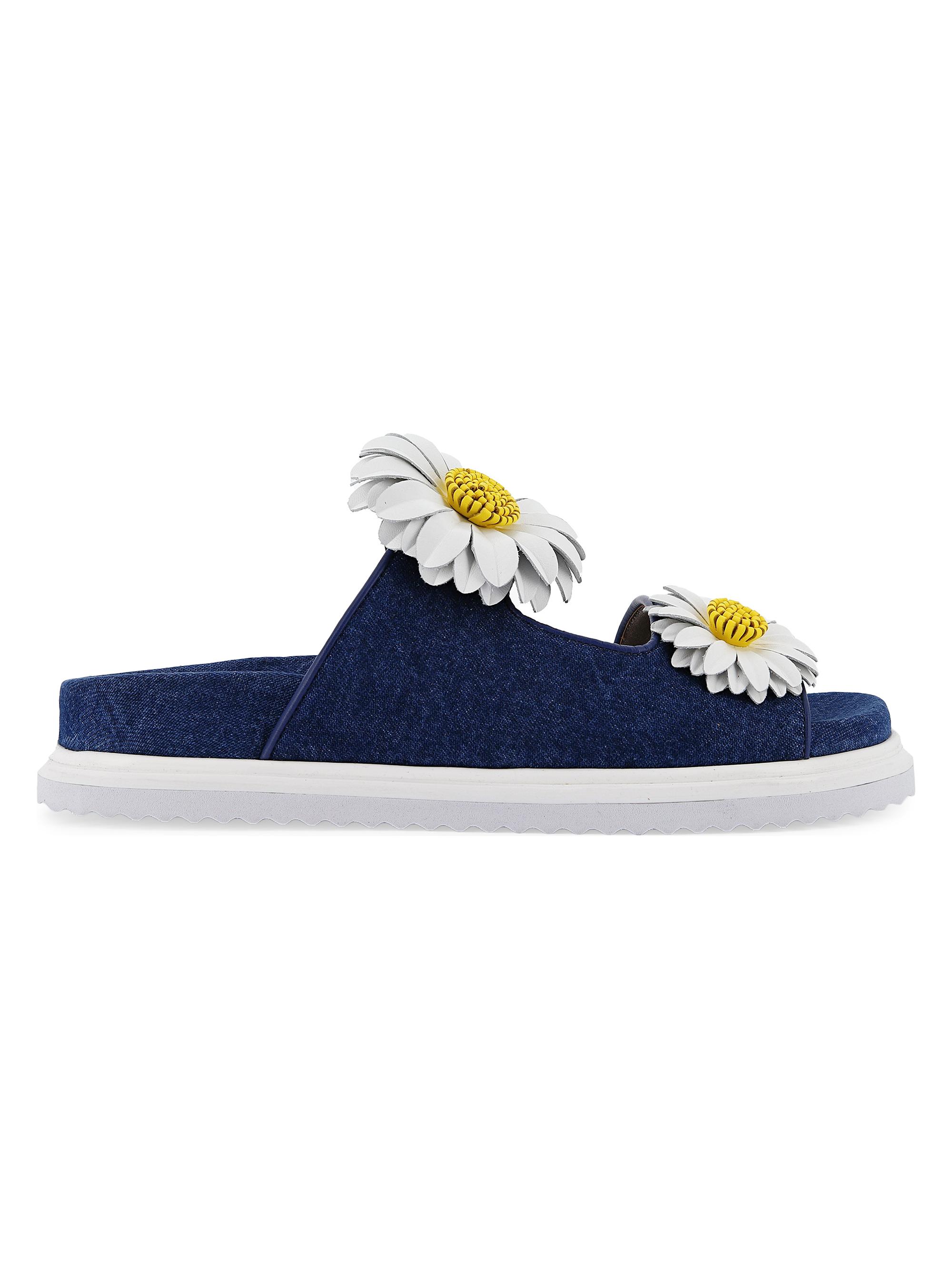 Sophia Webster Women's Margarita Denim Flower Sandals - Denim
