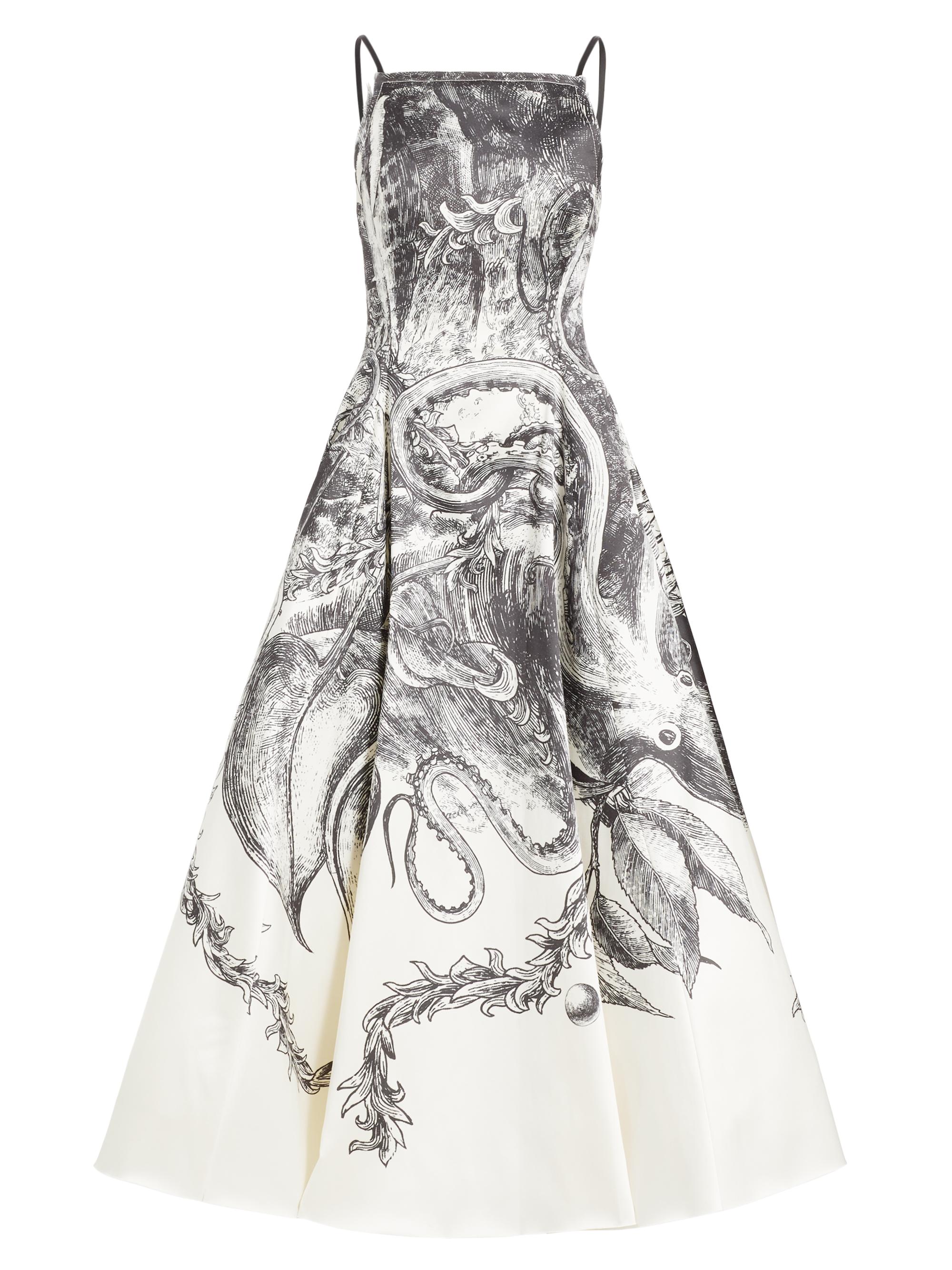 Jason Wu Collection Sketch-Print Wool Twill Cocktail Dress | Saks