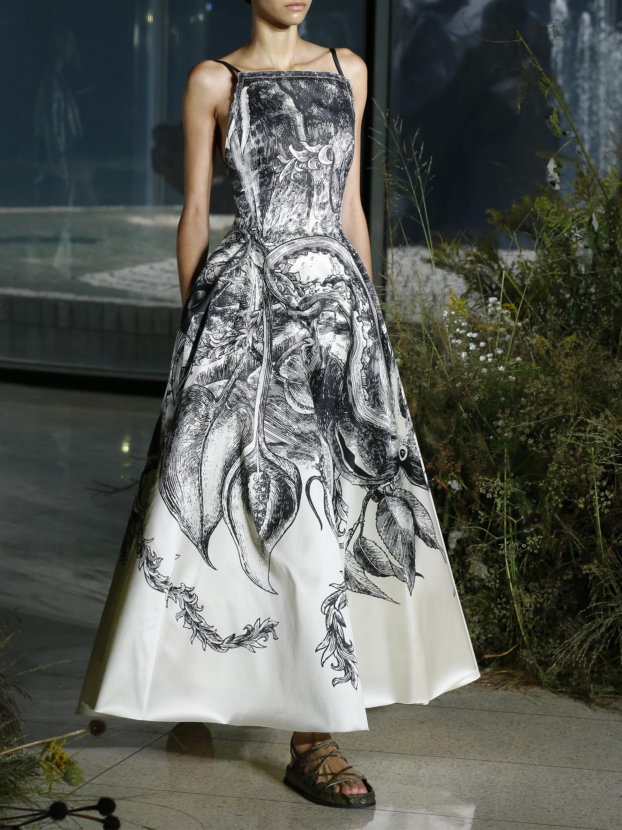 Jason Wu Collection Sketch-Print Wool Twill Cocktail Dress | Saks