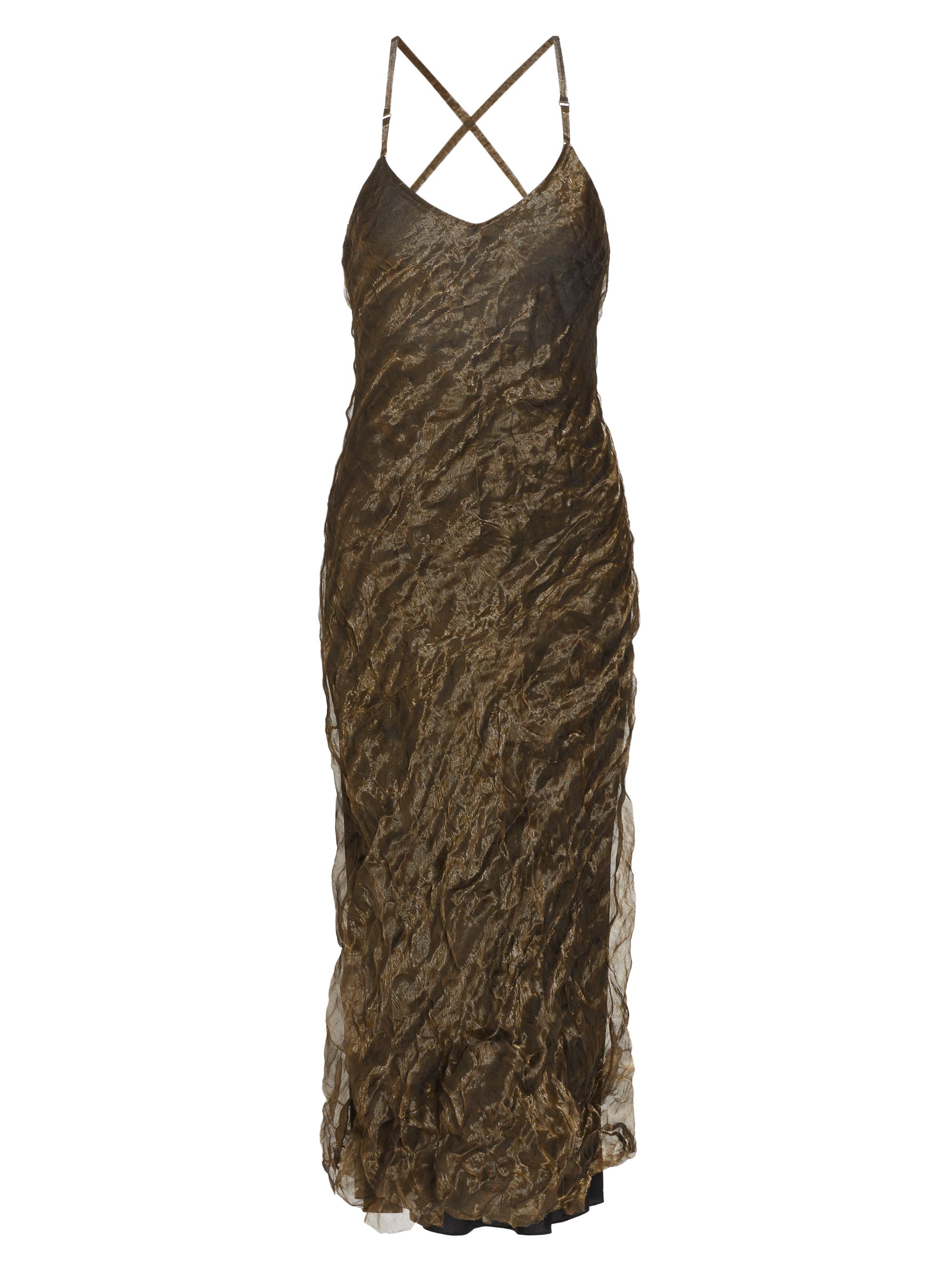 Jason Wu Collection Women's Crinkle Organza Bias Cut Slip Dress - Gold Black