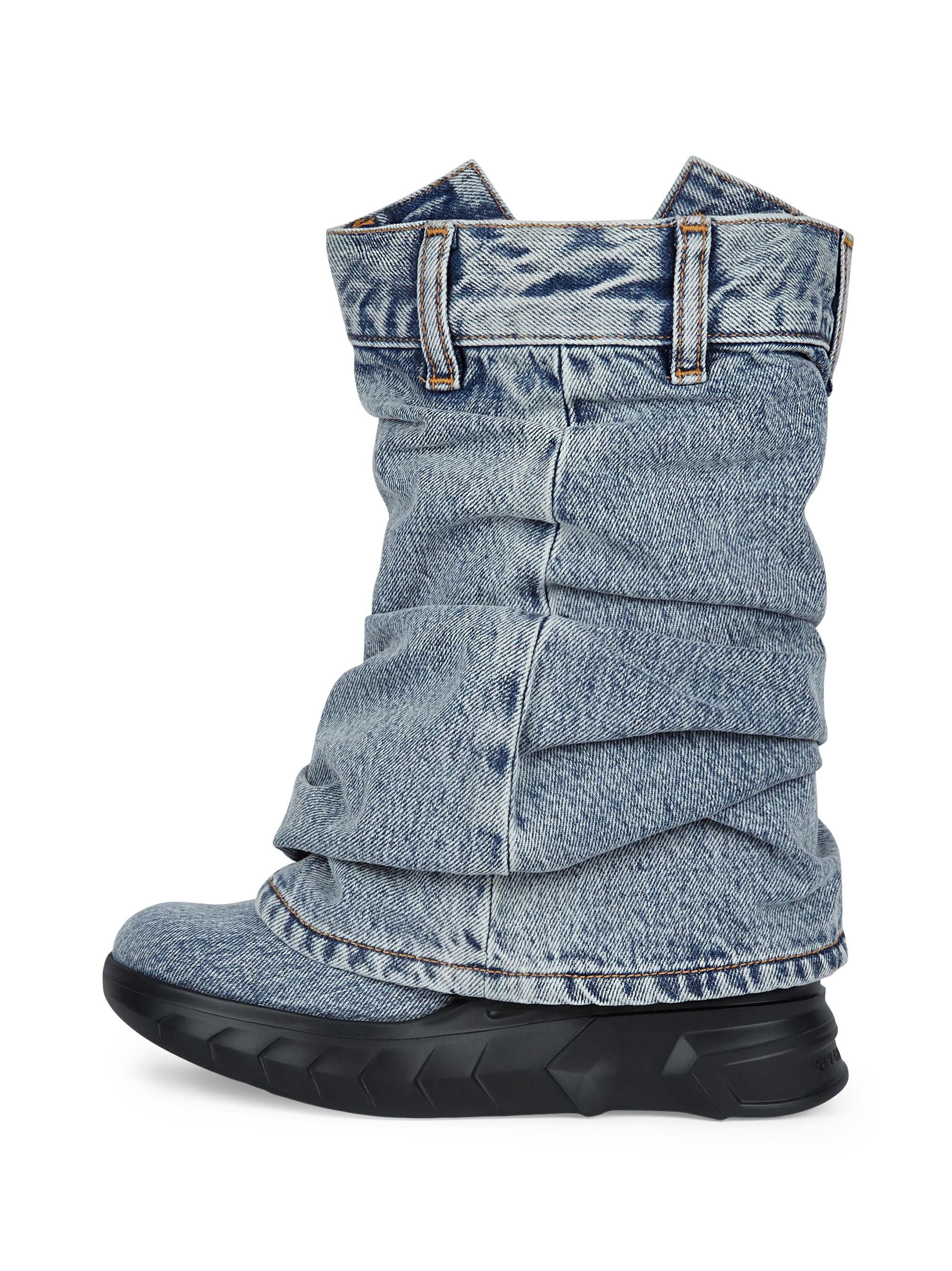 Givenchy Shark Lock Biker Low Heel Ankle Boots in Jeans | Saks