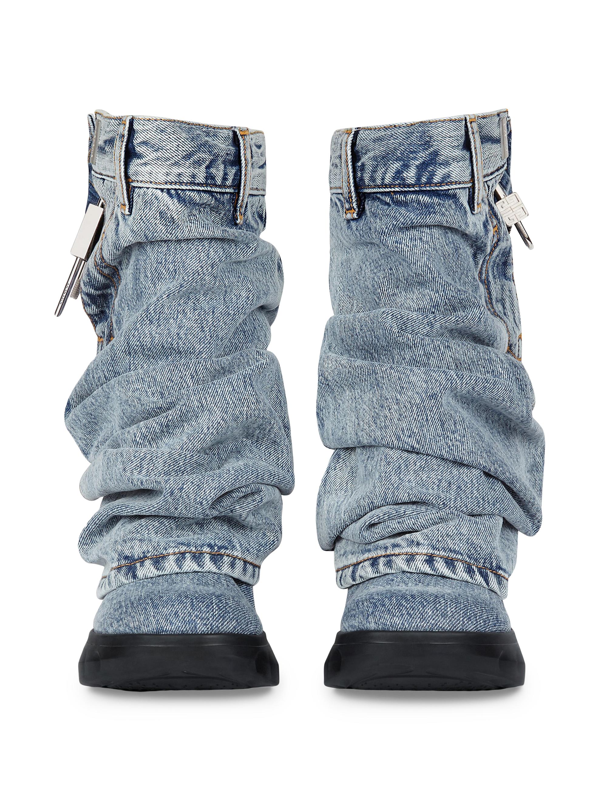 Givenchy Shark Lock Biker Low Heel Ankle Boots in Jeans | Saks