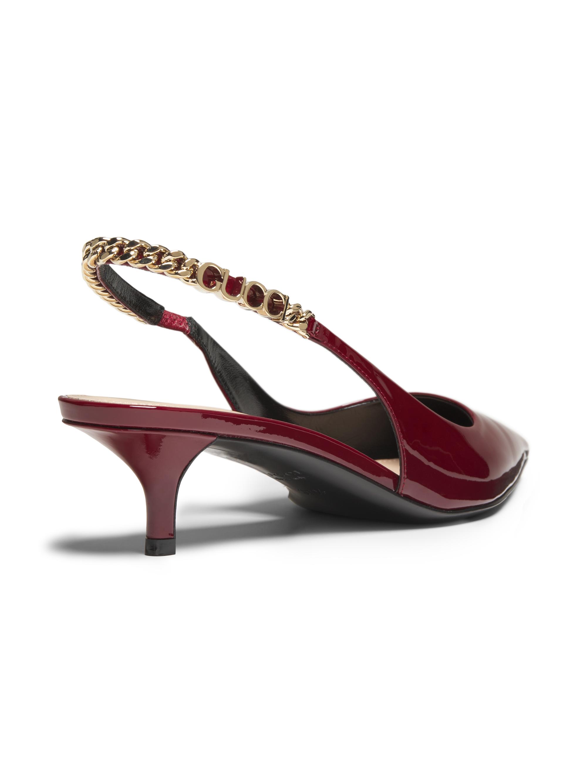 Gucci Signoria 45MM Chain-Embellished Slingback Pumps | Saks Fifth
