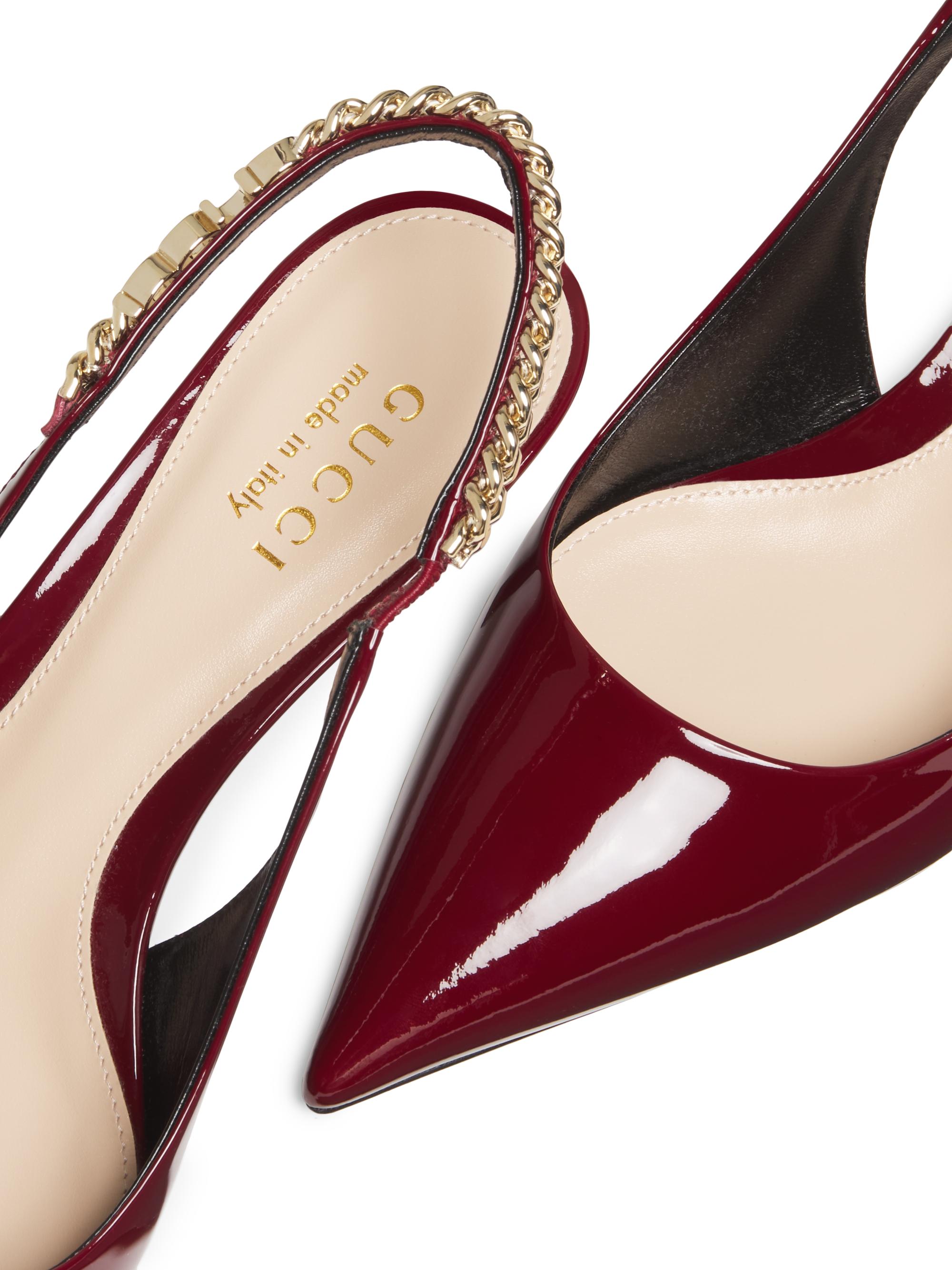 Gucci Signoria 45MM Chain-Embellished Slingback Pumps | Saks Fifth