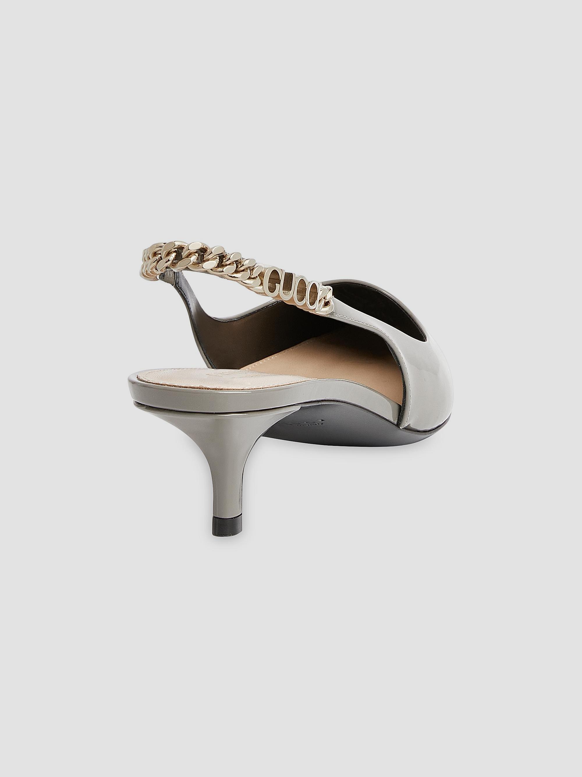 Gucci Signoria 45MM Chain-Embellished Slingback Pumps | Saks Fifth