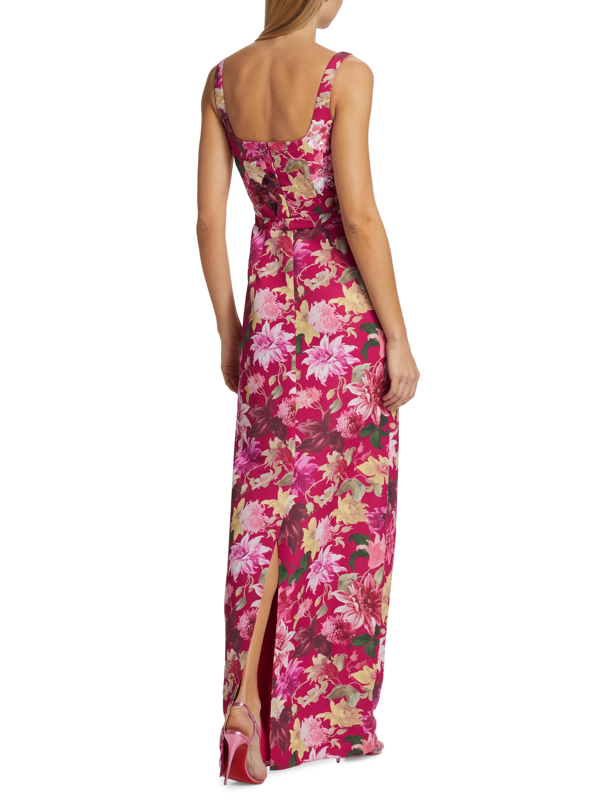 gardenia427 様 SACHIN BABI Lana Floral Belted Column Gown | Saks Fifth Avenue