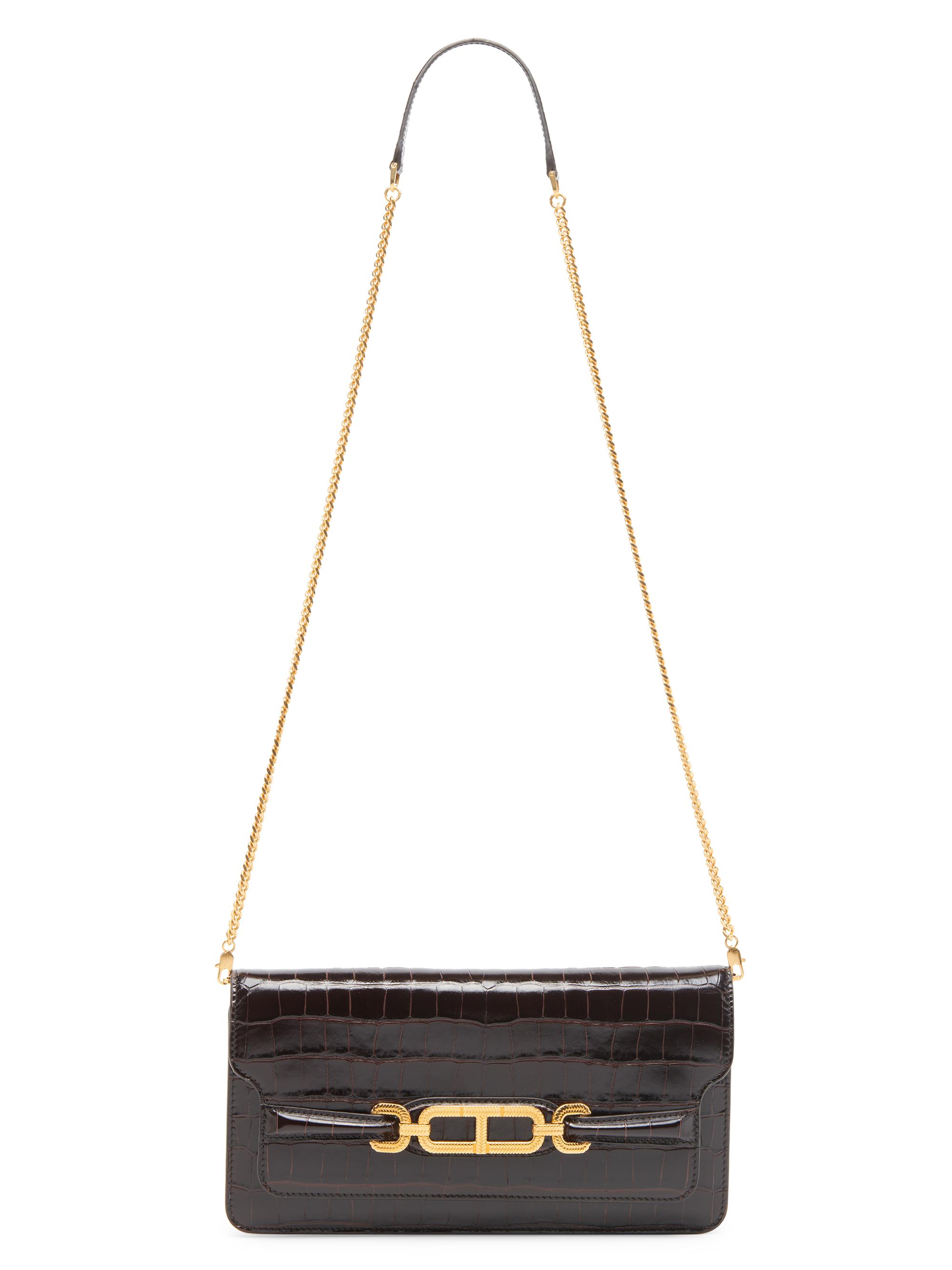 TOM FORD Women's Whitney Crocodile-Embossed Leather Shoulder Bag - Black