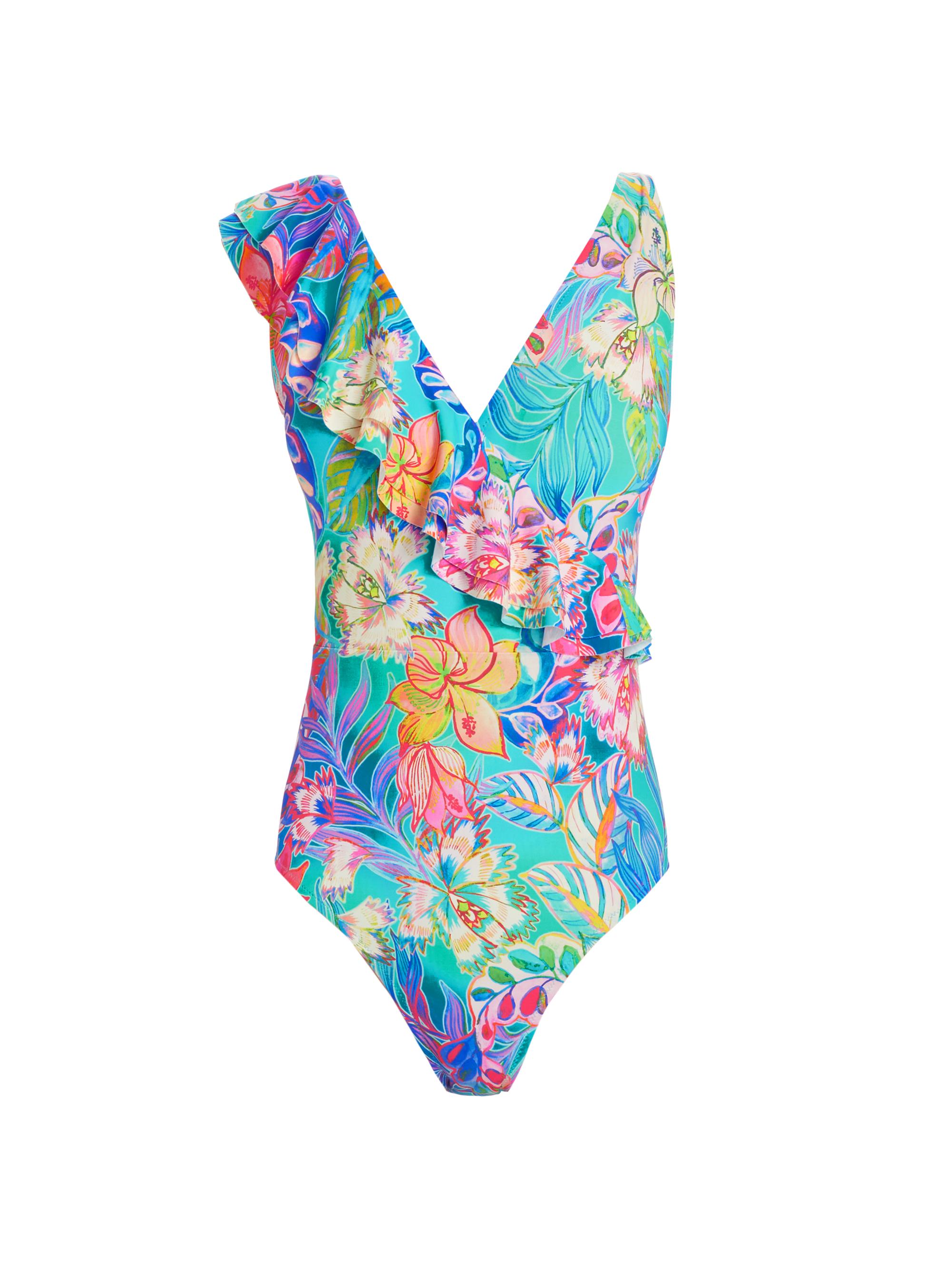 Johnny Was Women's Helena Floral Ruffled One-Piece Swimsuit