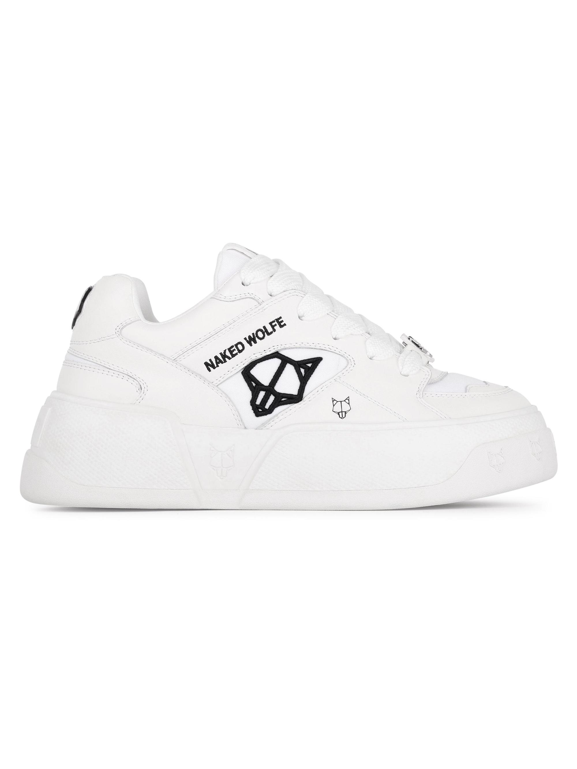 Naked Wolfe Women's Crash Cow Leather Sneakers - White