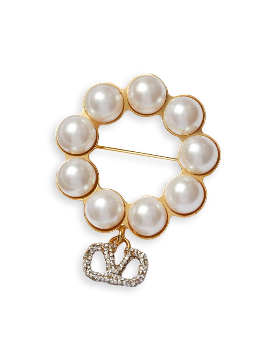 Valentino Garavani VLogo Signature Metal Brooch | Saks Fifth