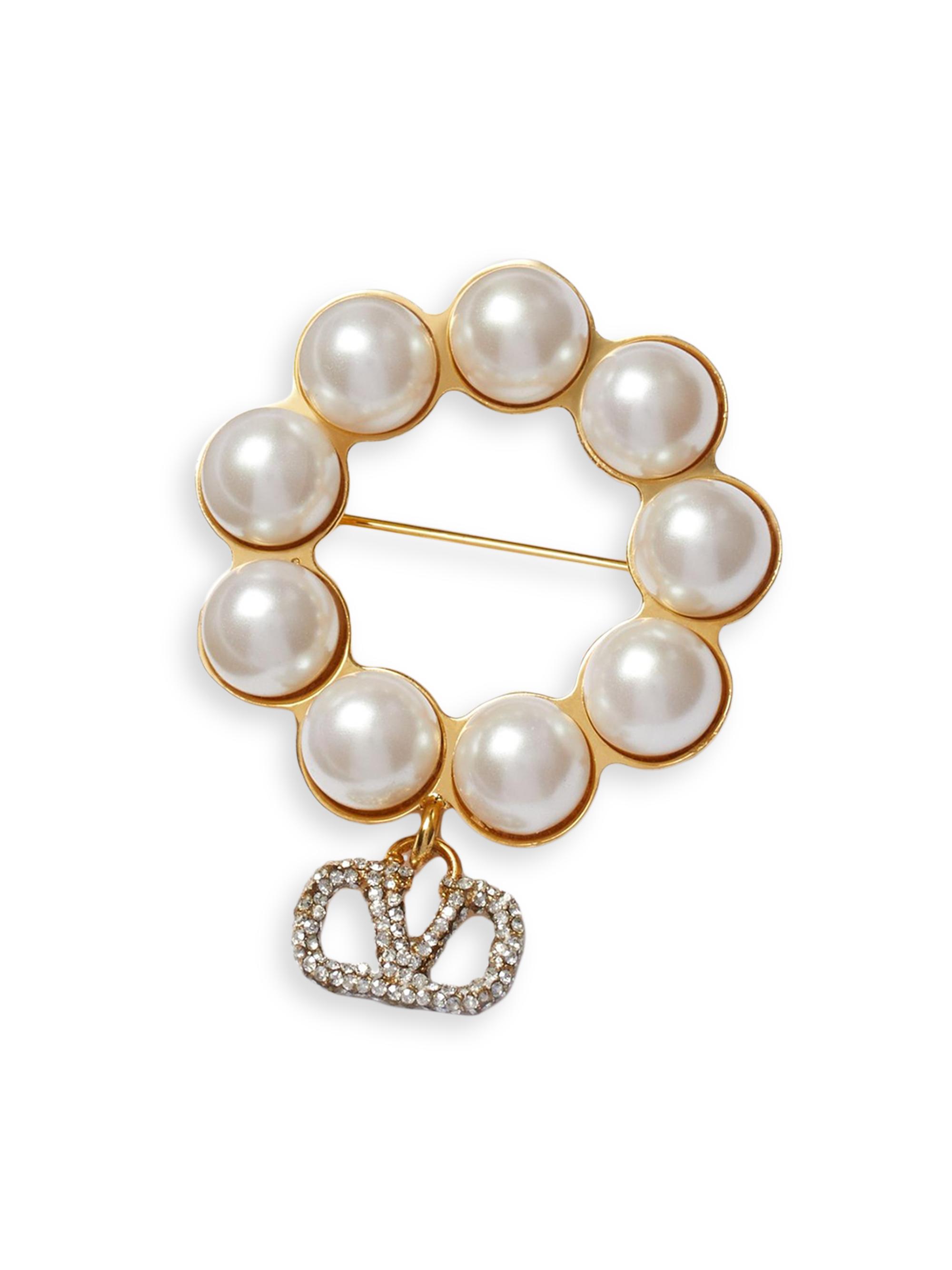 Valentino Garavani Women's VLogo Signature Metal Brooch - Gold