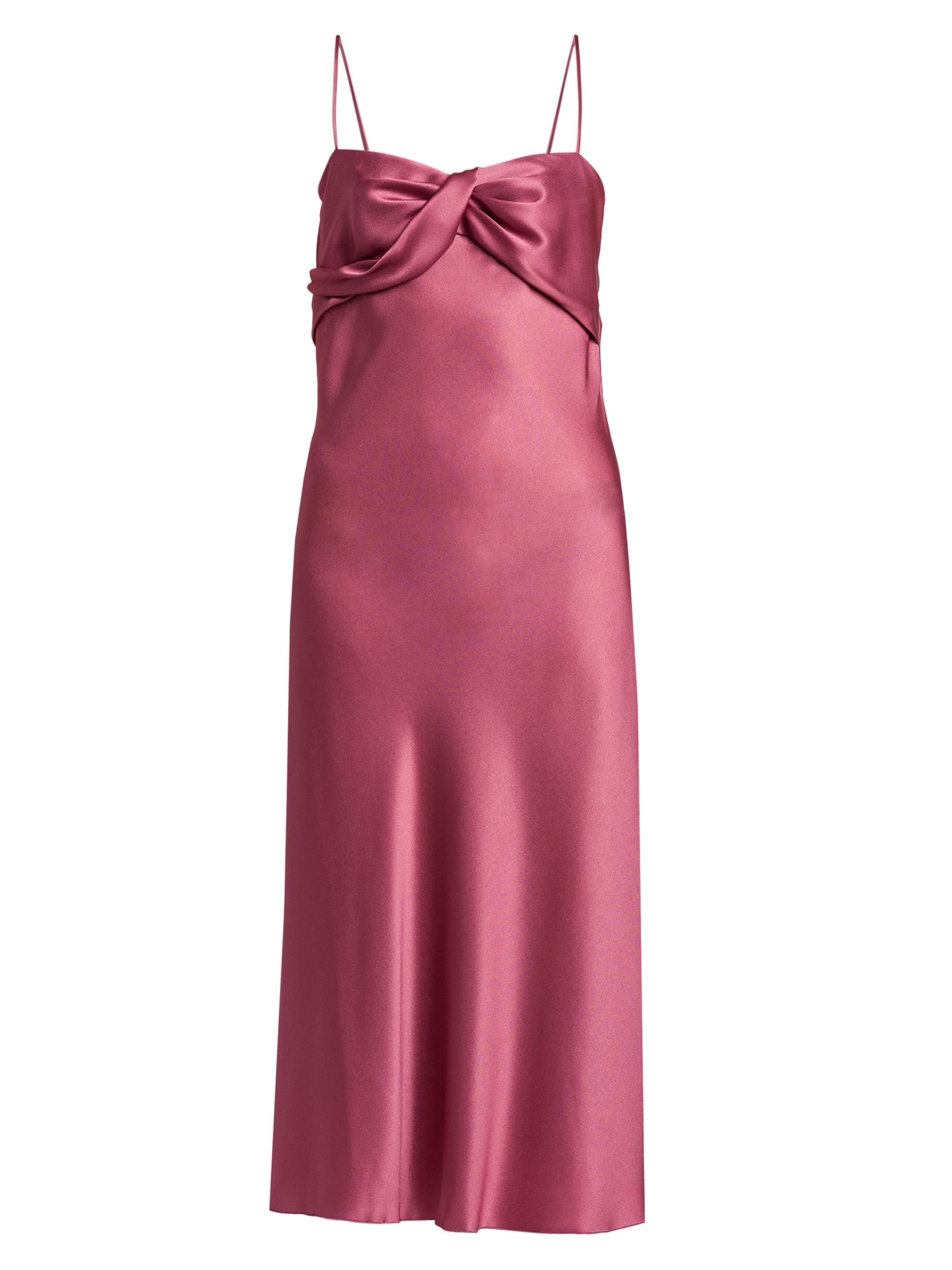 Alberta Ferretti Women's Twisted Silk-Blend Midi-Dress - Pink