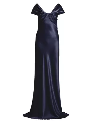 Alberta Ferretti low-back crepe maxi dress - Black