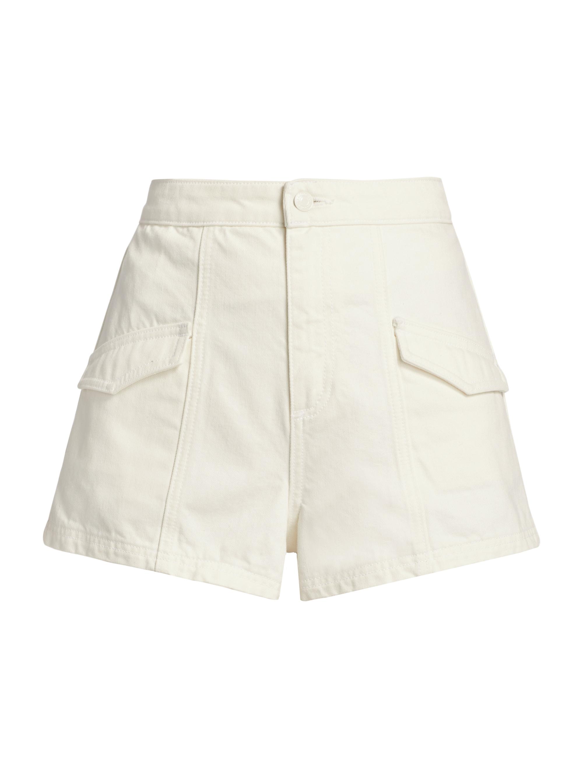 Ramy Brook Women's Nova Cotton High-Rise Shorts - White
