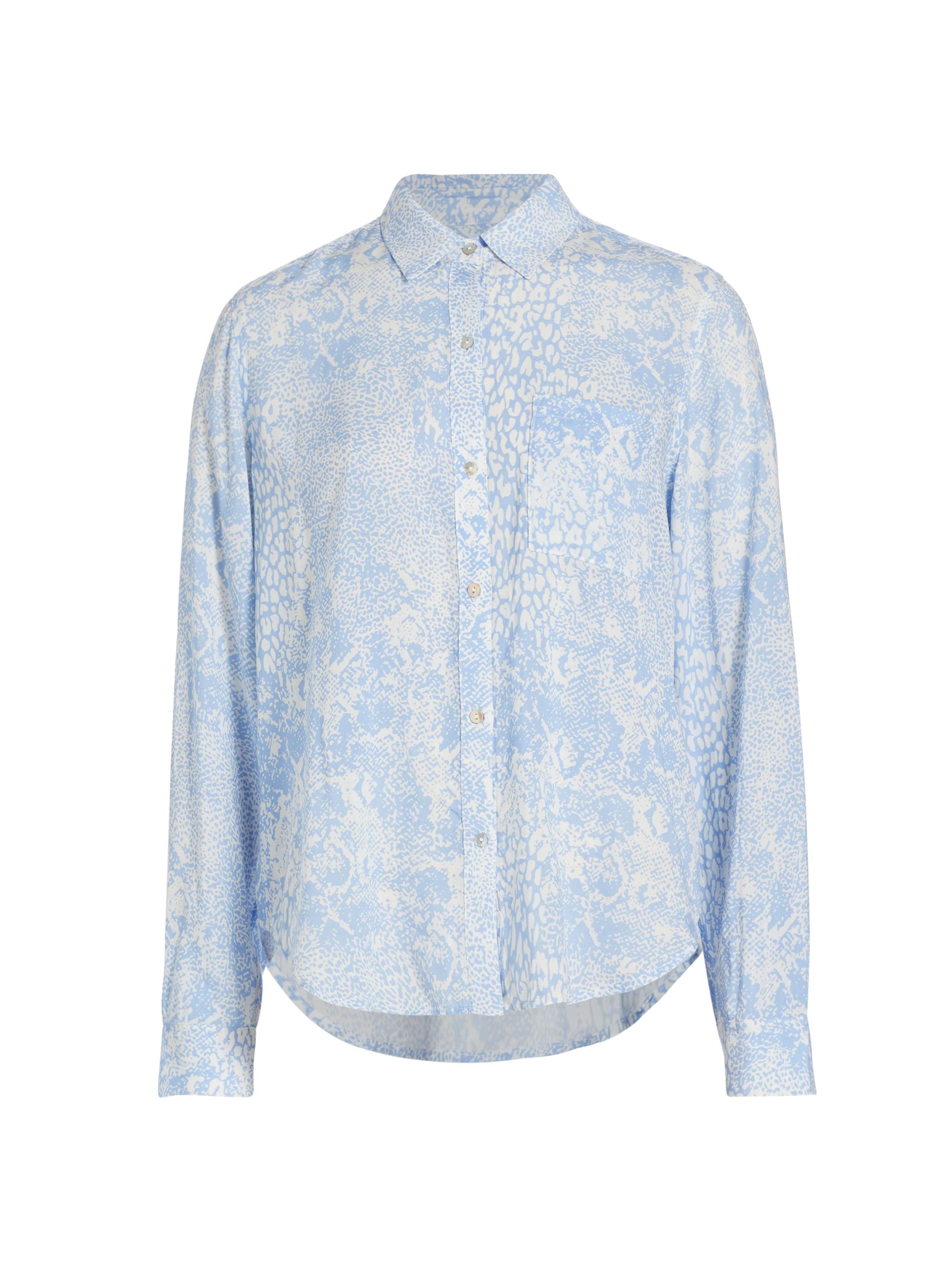 Rails Women's Josephine Button-Front Blouse - Aqua Mixed Animals