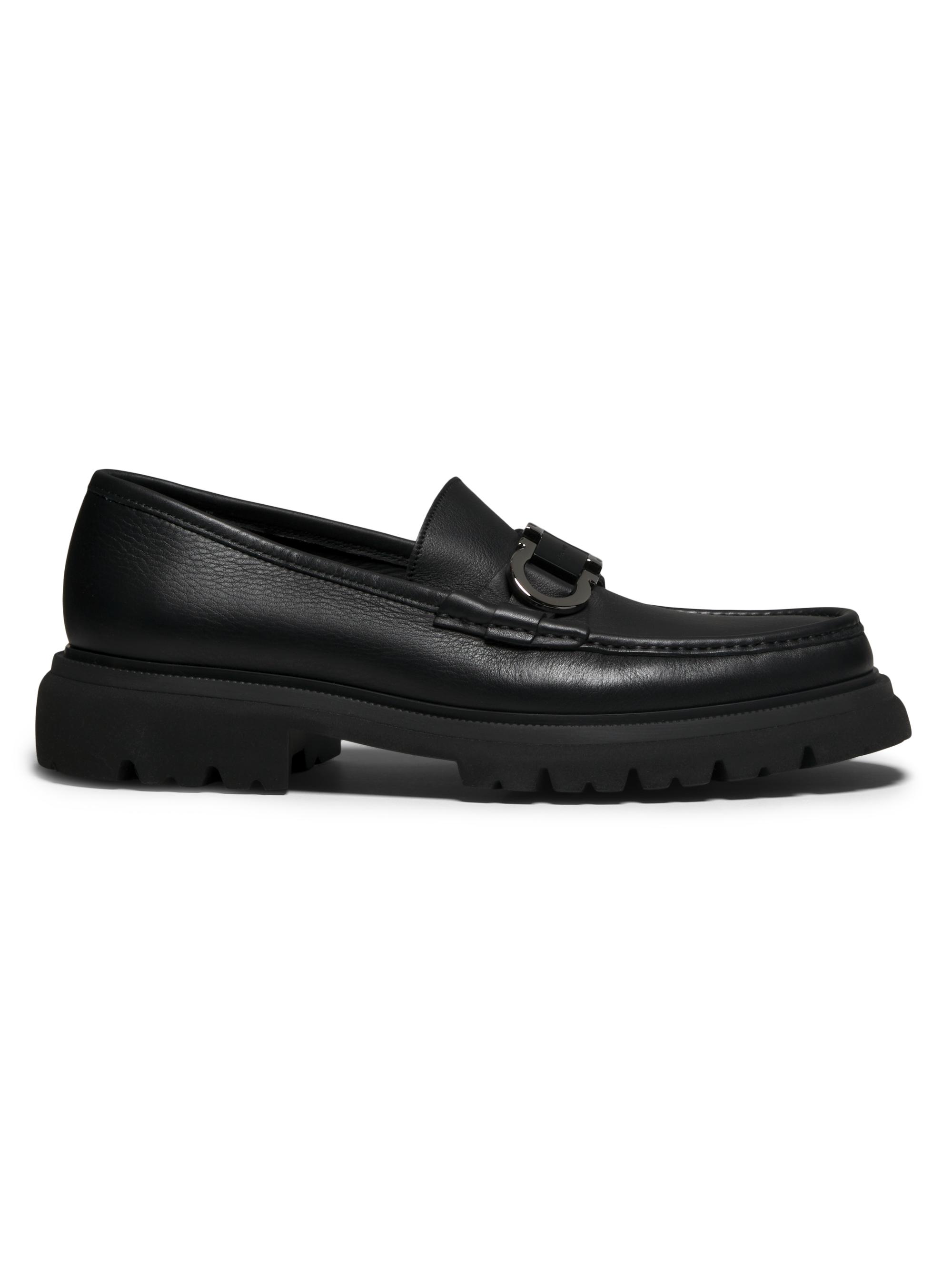FERRAGAMO Florian Leather Lug-Sole Platform Loafers | Saks
