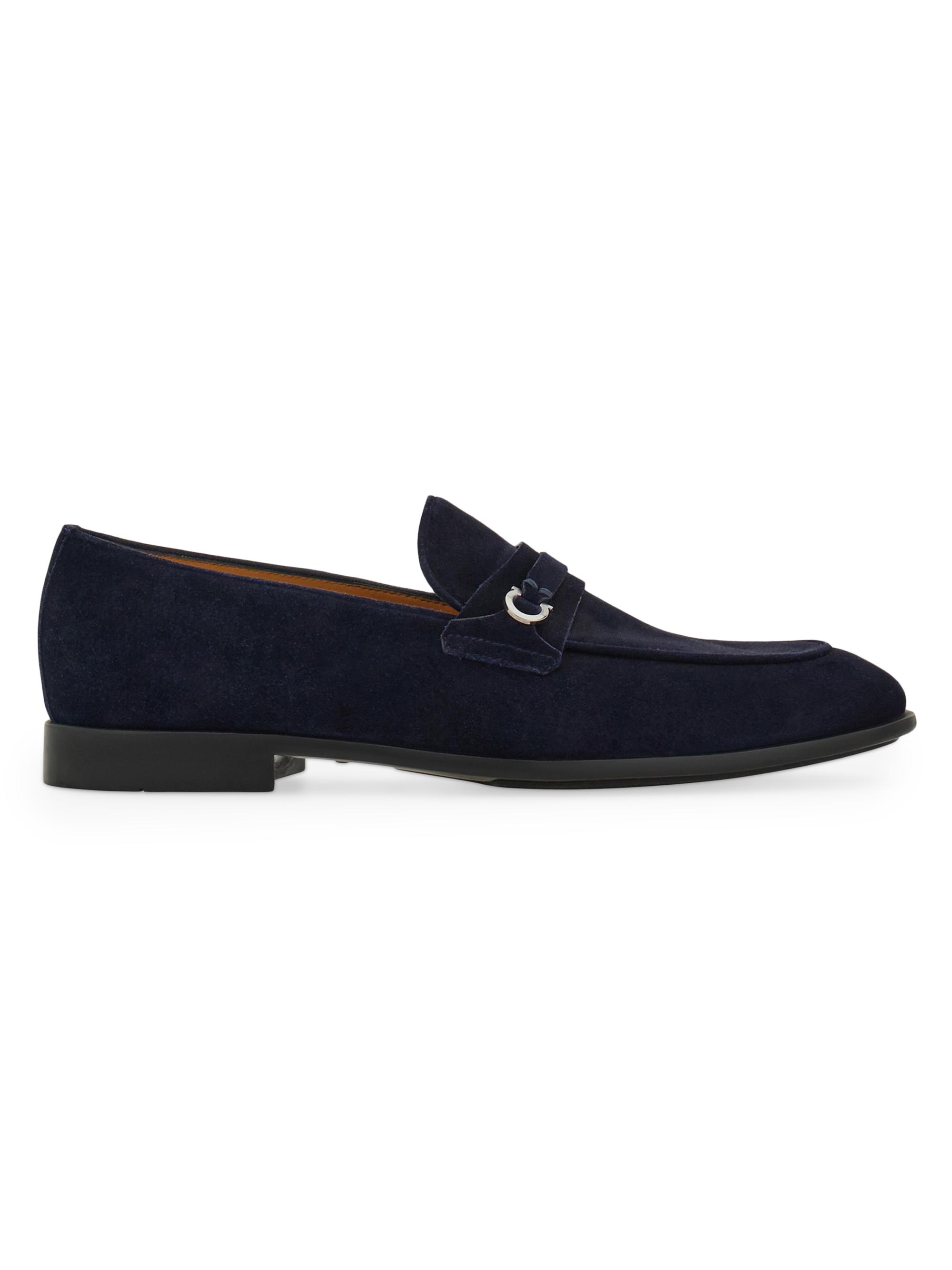 FERRAGAMO Men's Desio Loafers - Midnight Suede
