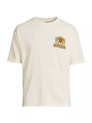 RHUDE logo-print chambray shirt - Neutrals