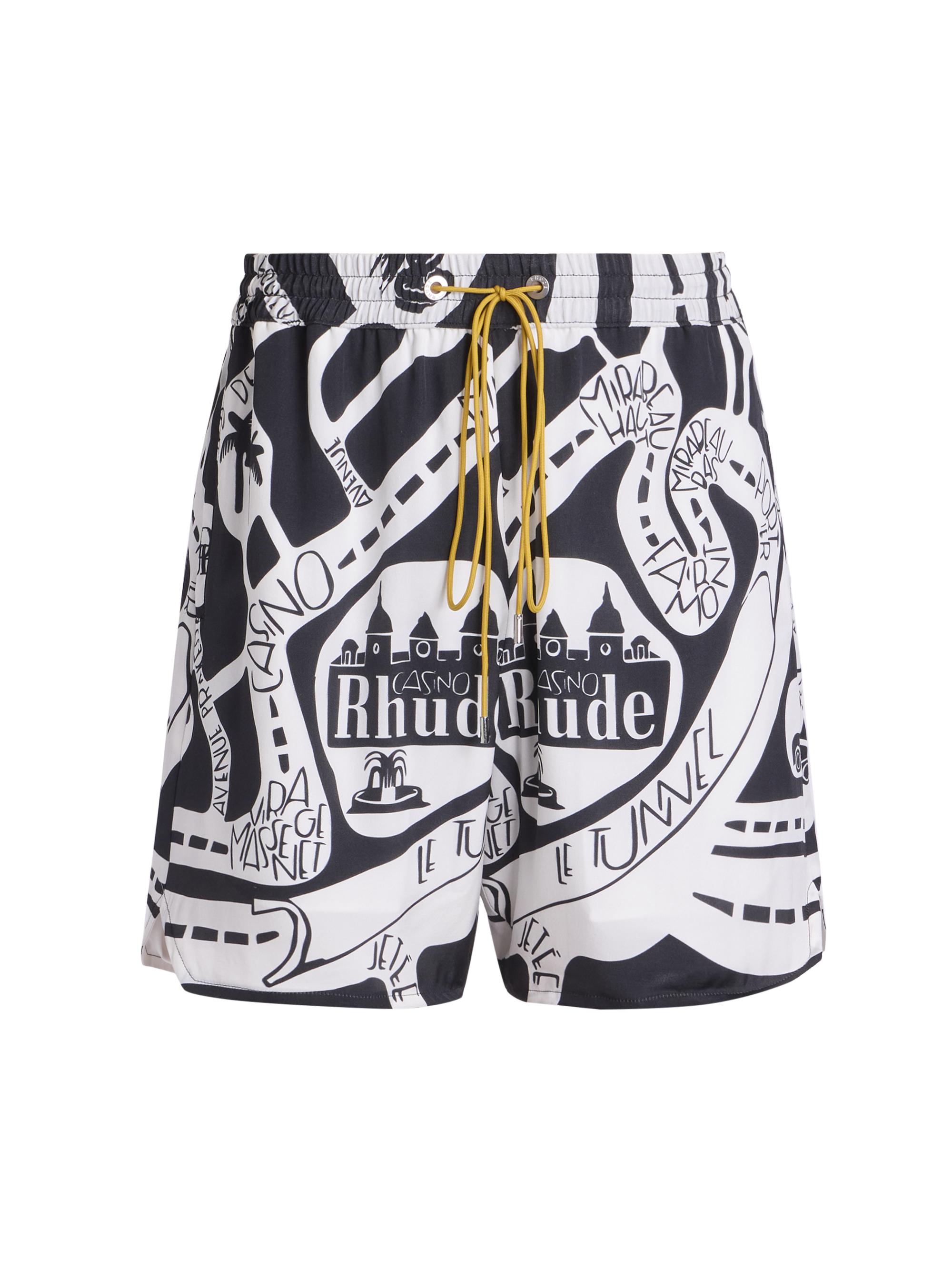 Shop R H U D E Strada Graphic Silk Shorts | Saks Fifth Avenue