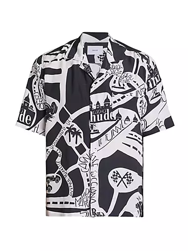 Strada Graphic Silk Camp Shirt