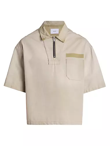 Spray Boxy Half-Zip Short-Sleeve Shirt