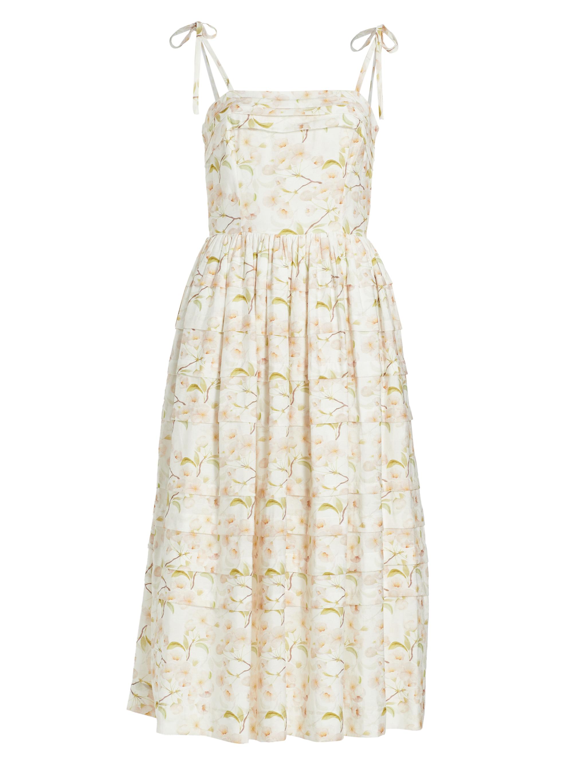En Saison Women's Callie Floral Pleated Midi-Dress - Peony Green