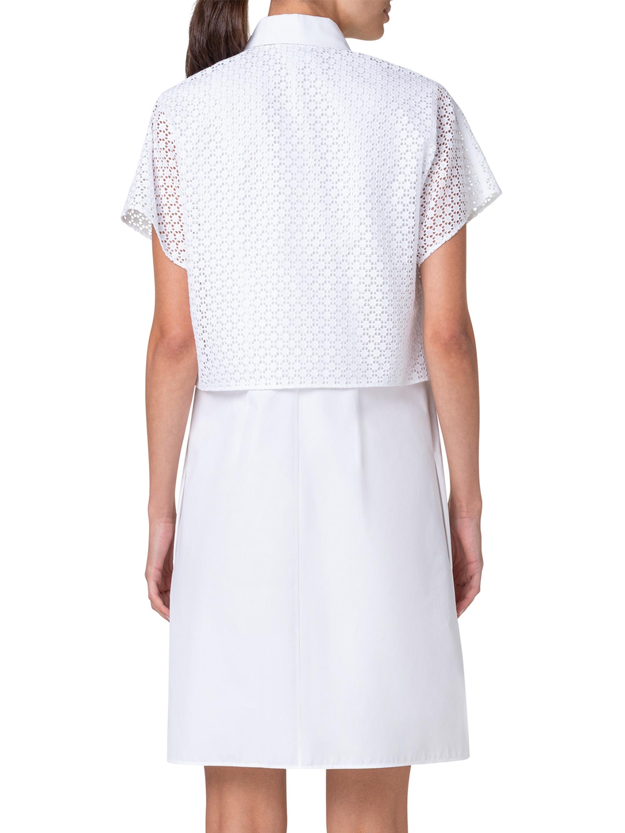 Shop Akris punto Eyelet Lace Layered Shirtdress | Saks Fifth Avenue 