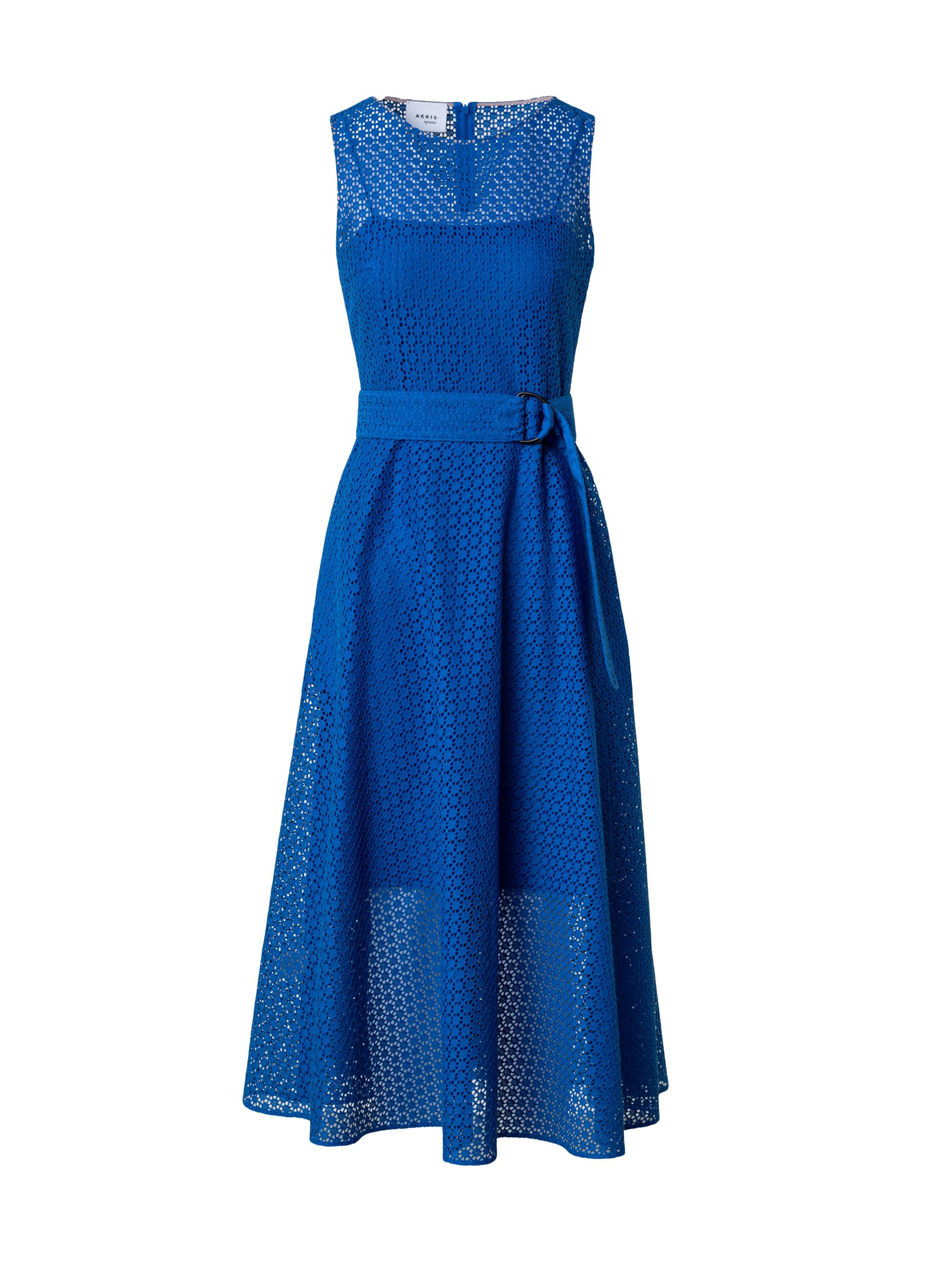 Akris punto Women's Eyelet Lace Belted Midi-Dress - Blue