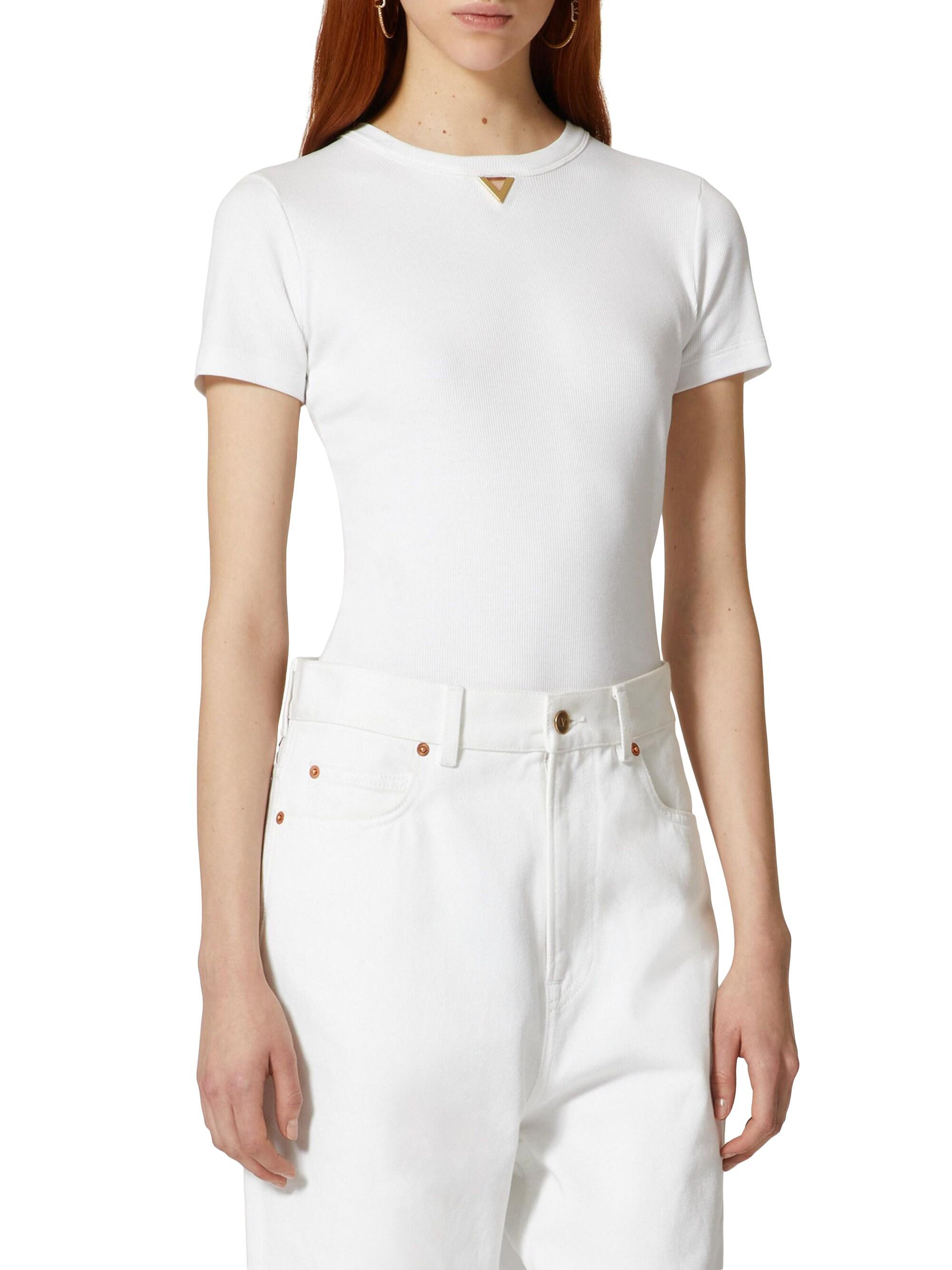 Valentino Garavani Ribbed Cotton T-Shirt | Saks Fifth Avenue