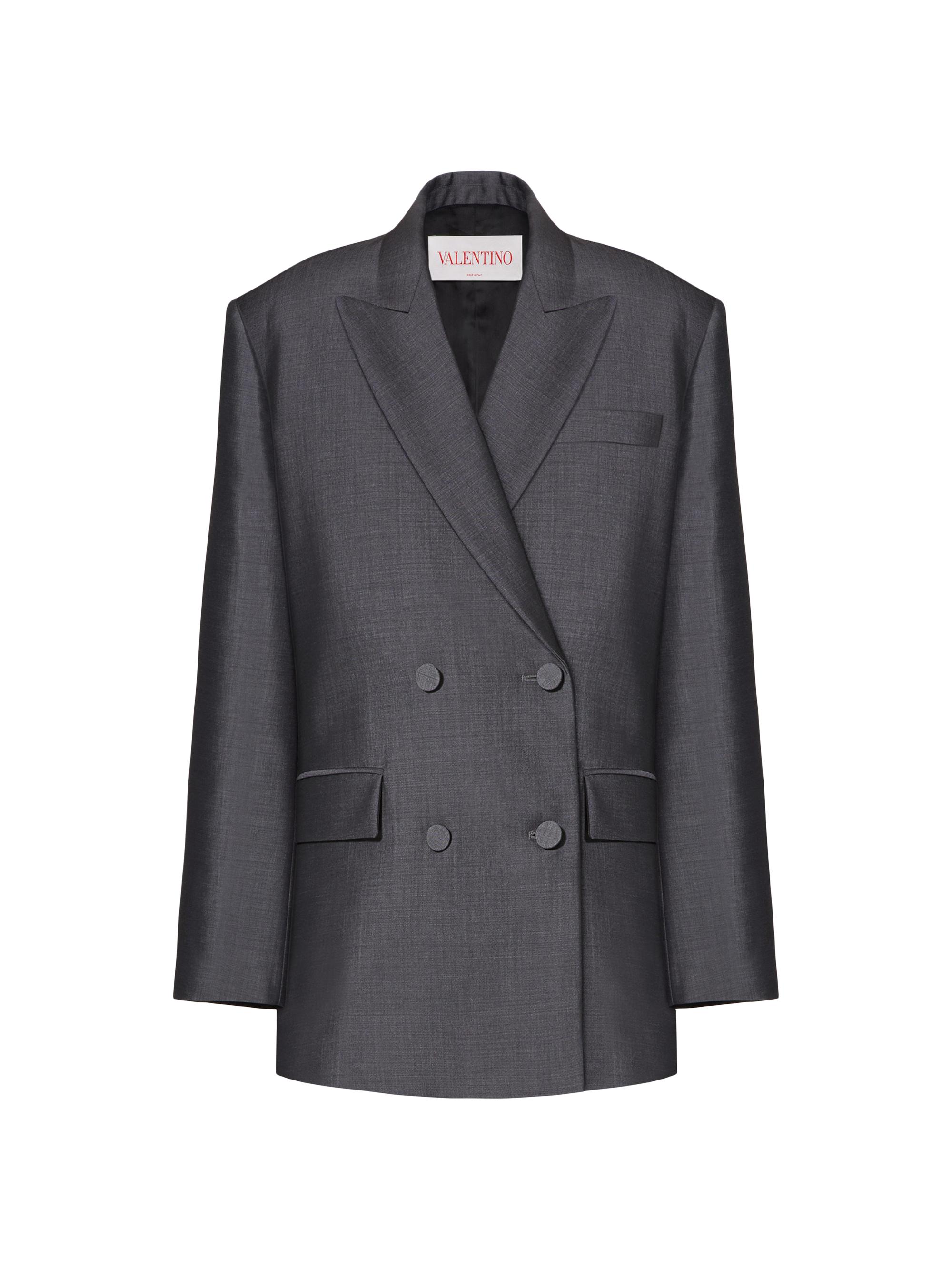 Valentino Garavani Women's Blazer in Mohair Canvas - Dark Grey