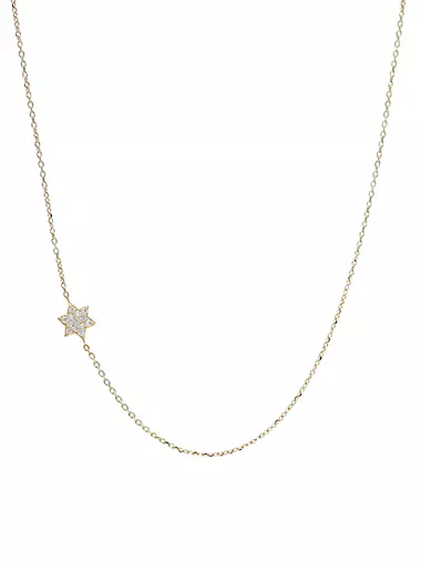 Love Letter 14K Yellow Gold & 0.10 TCW Diamond Star Of David Charm Necklace