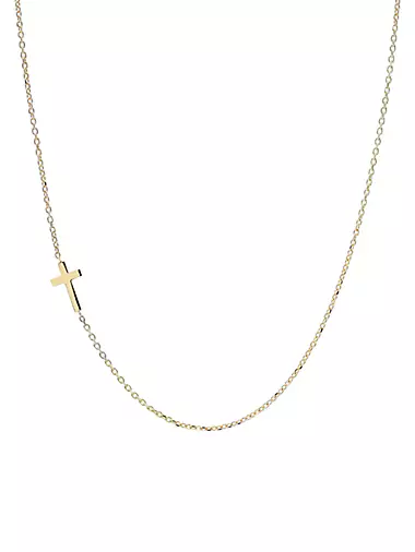 Love Letter Cross 14K Yellow Gold Necklace