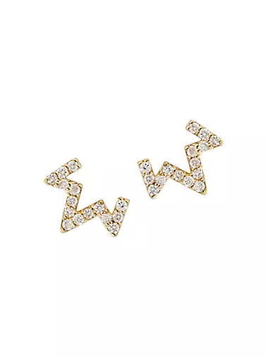 Aztec Starburst 14K Yellow Gold & 0.15 TCW Diamond Earrings