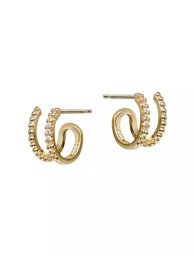 Anzie X Mel Soldera 14K Yellow Gold & 0.70 TCW Diamond Huggie Earrings